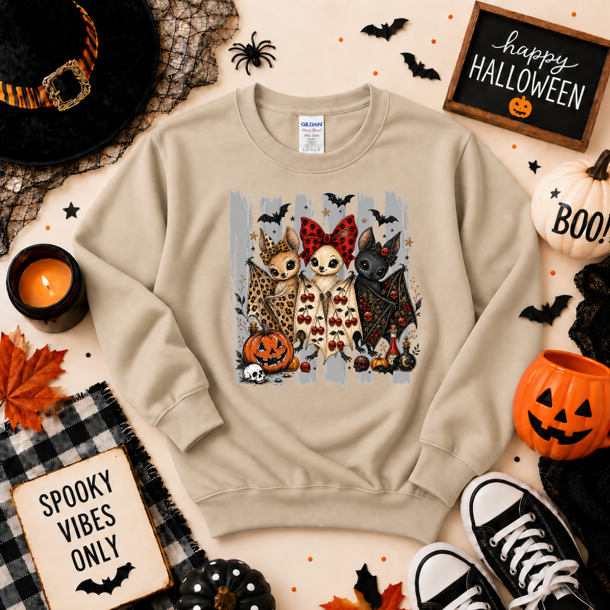 Cute Halloween Bat Trio Shirt | Spooky Bat T-Shirt or Sweatshirt