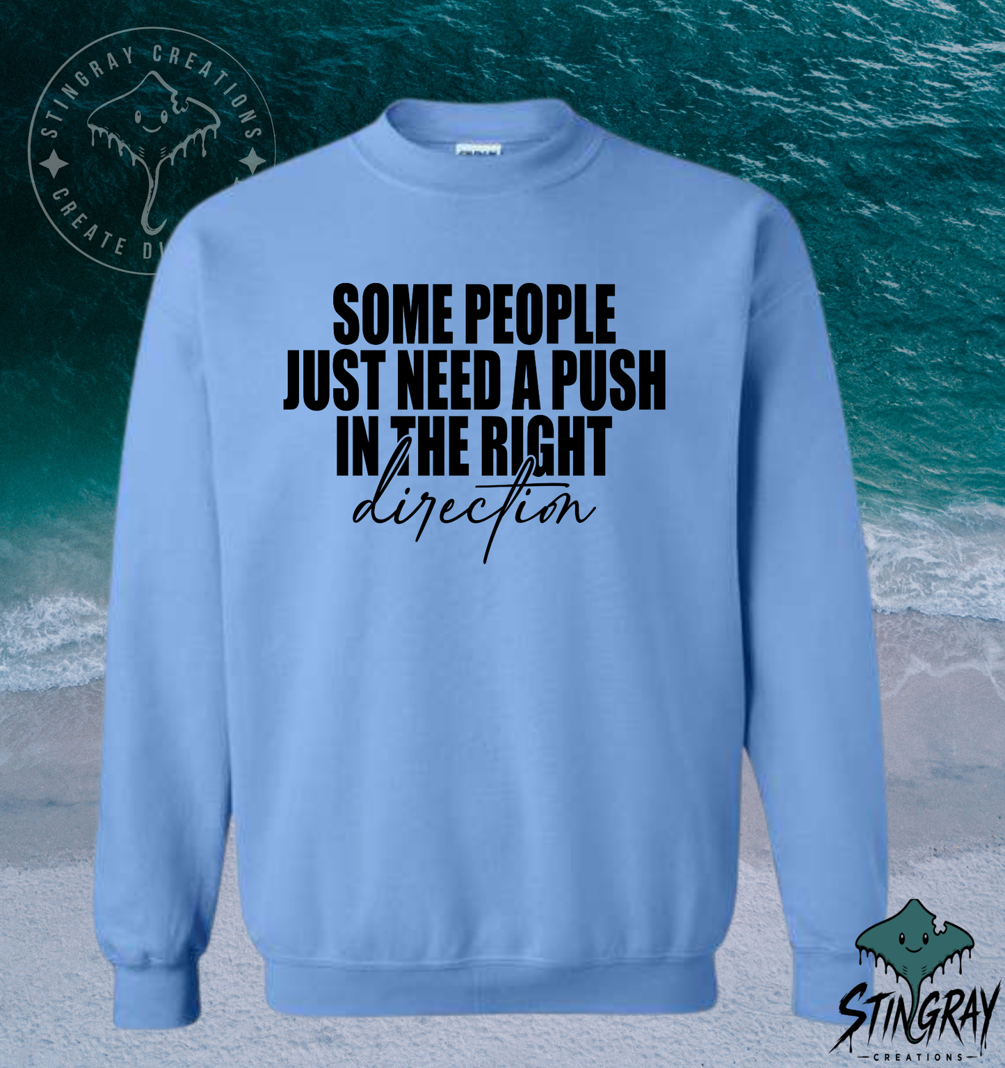 Some People Just Need a Push T-Shirt & Crewneck Sweatshirt | Funny Sarcastic Shirt
