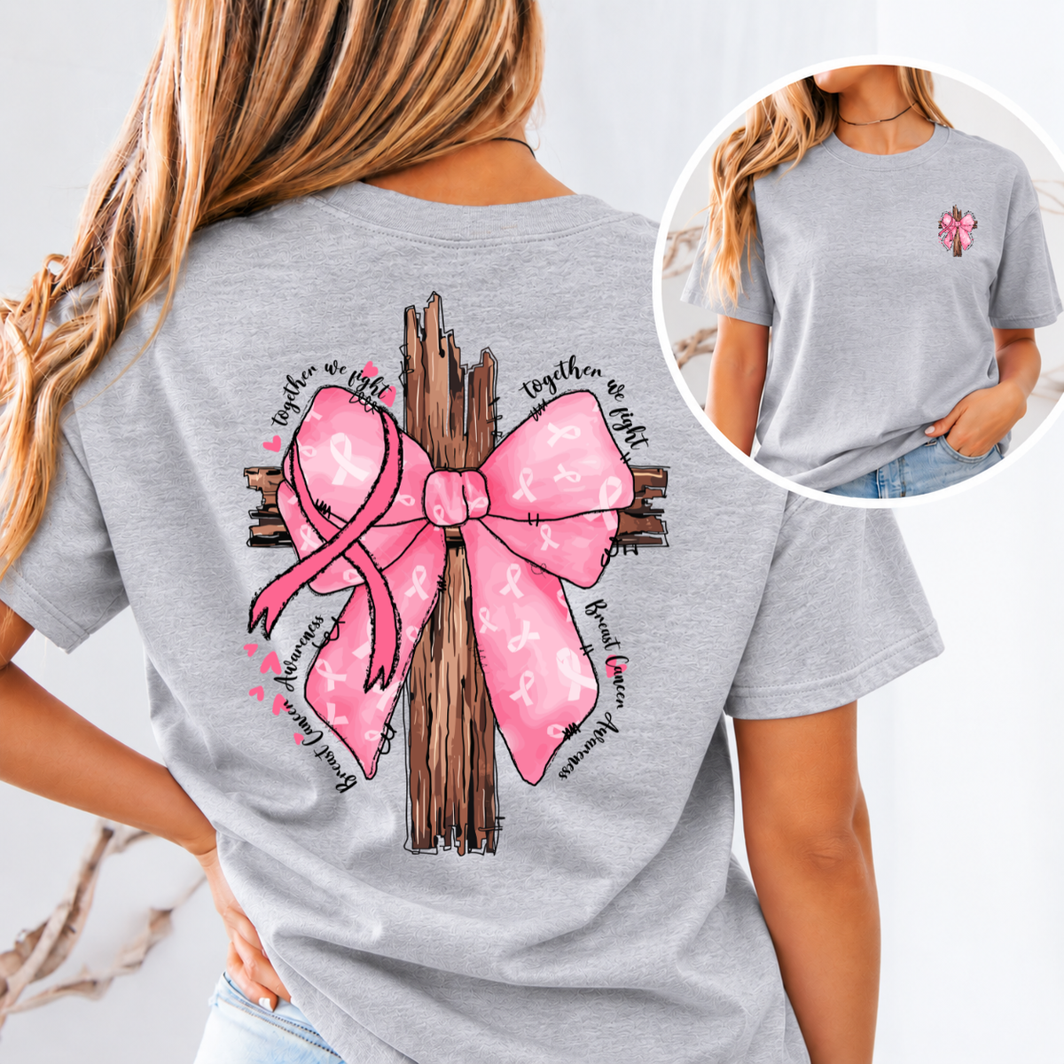 Together We Fight Faith Breast Cancer Awareness T-Shirt & Sweatshirt