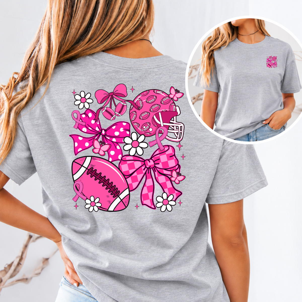 Pink Out Football Breast Cancer Awareness T-Shirt & Sweatshirt