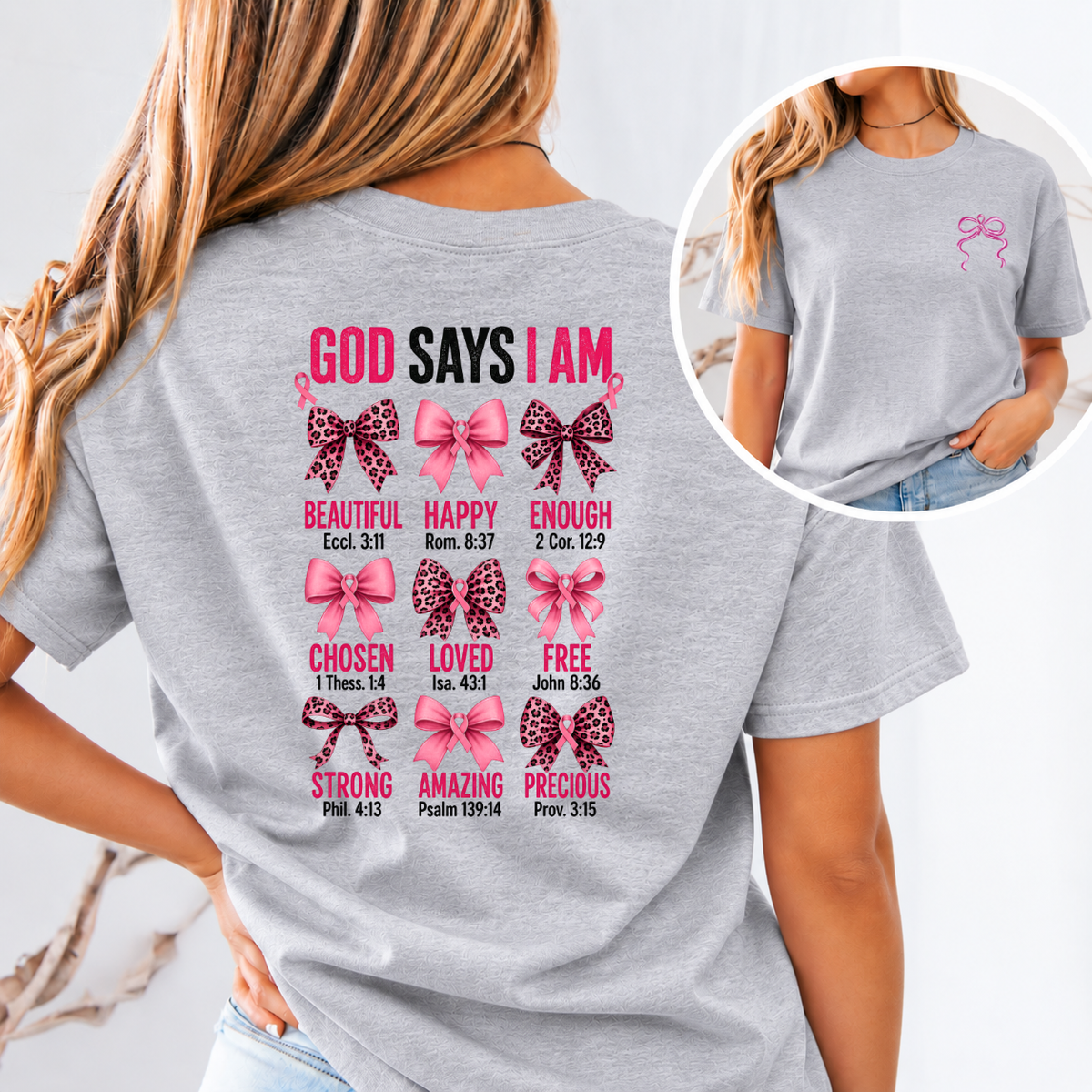 God Says I Am Breast Cancer Awareness T-Shirt & Sweatshirt