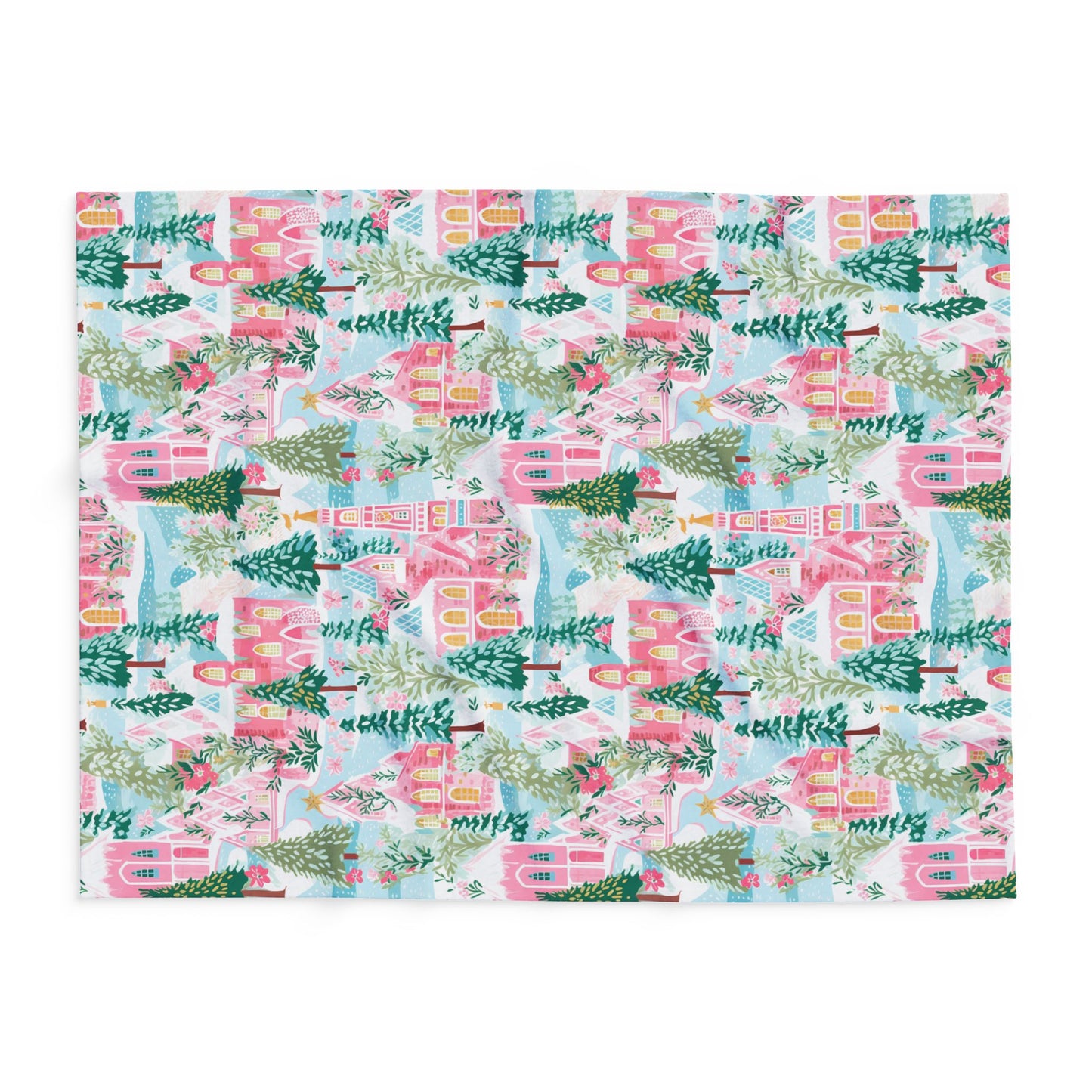 Snowy Pink Palaces Blanket