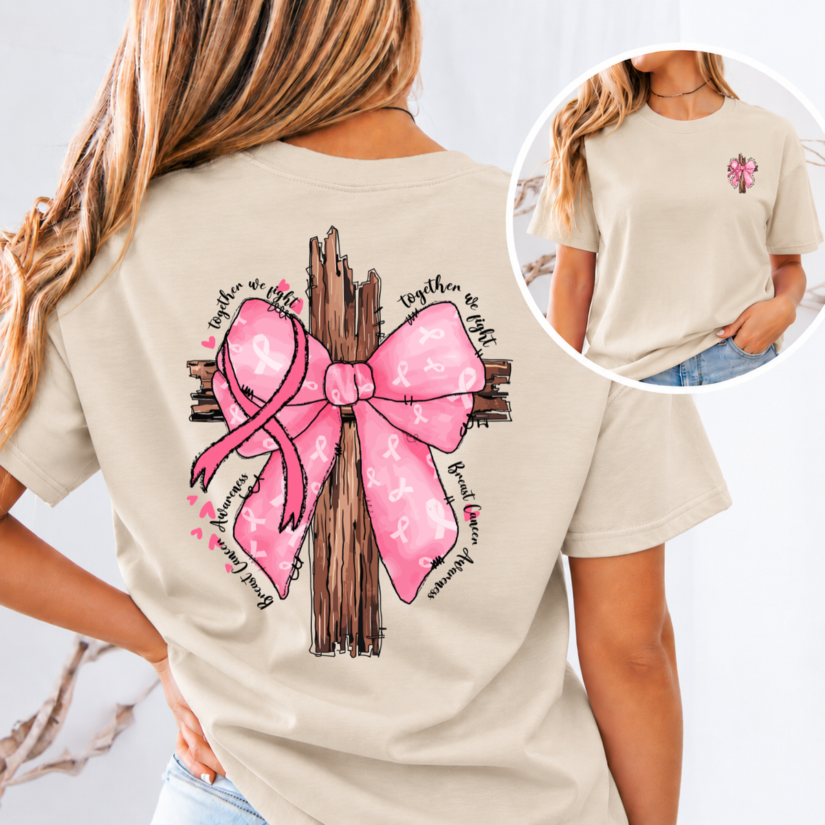 Together We Fight Faith Breast Cancer Awareness T-Shirt & Sweatshirt