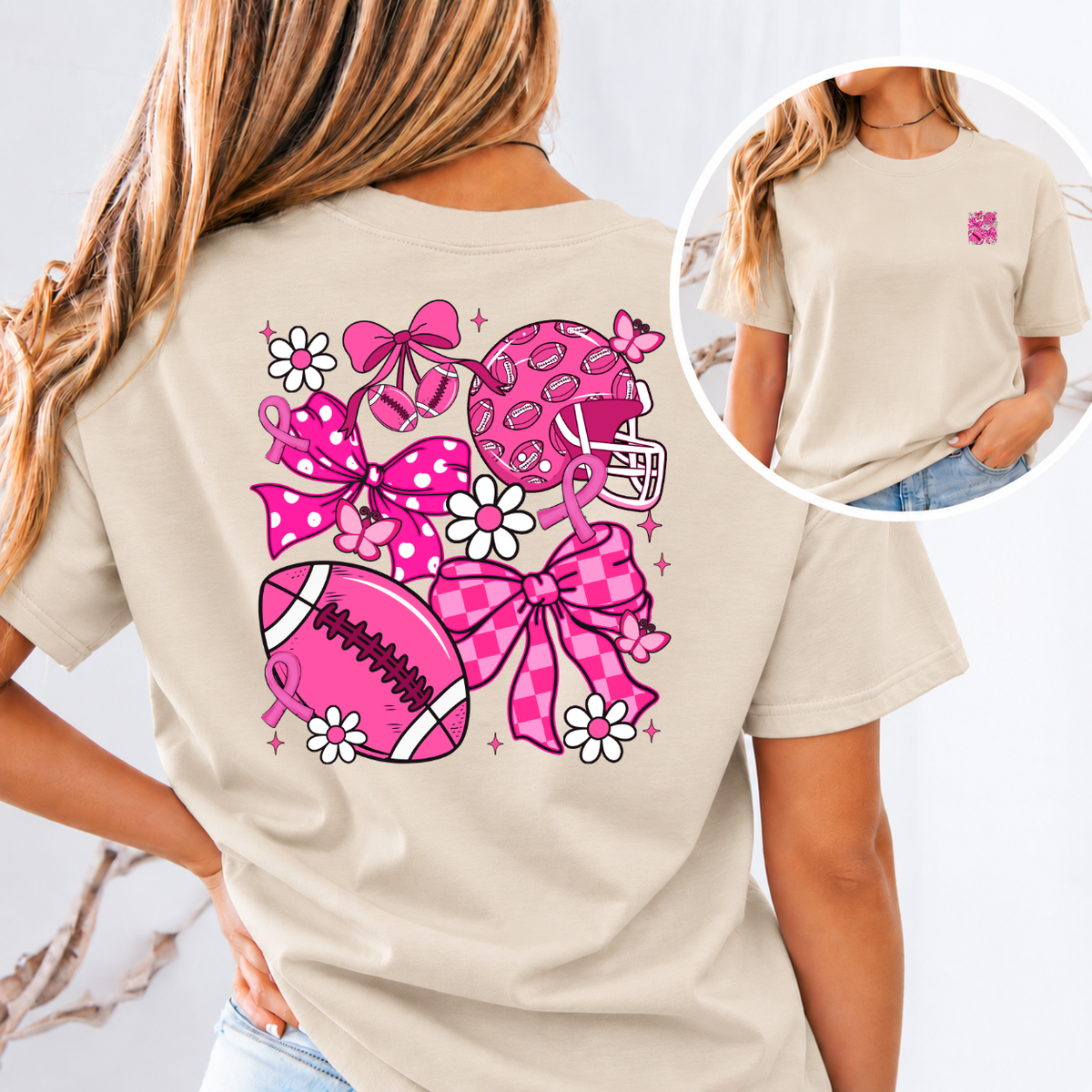 Pink Out Football Breast Cancer Awareness T-Shirt & Sweatshirt
