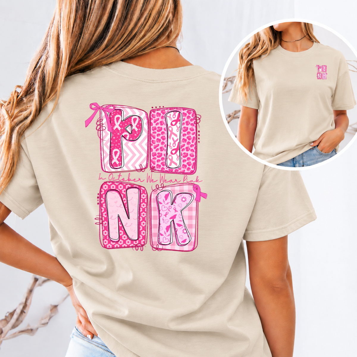 PINK In October We Wear Pink Breast Cancer Awareness T-Shirt & Sweatshirt