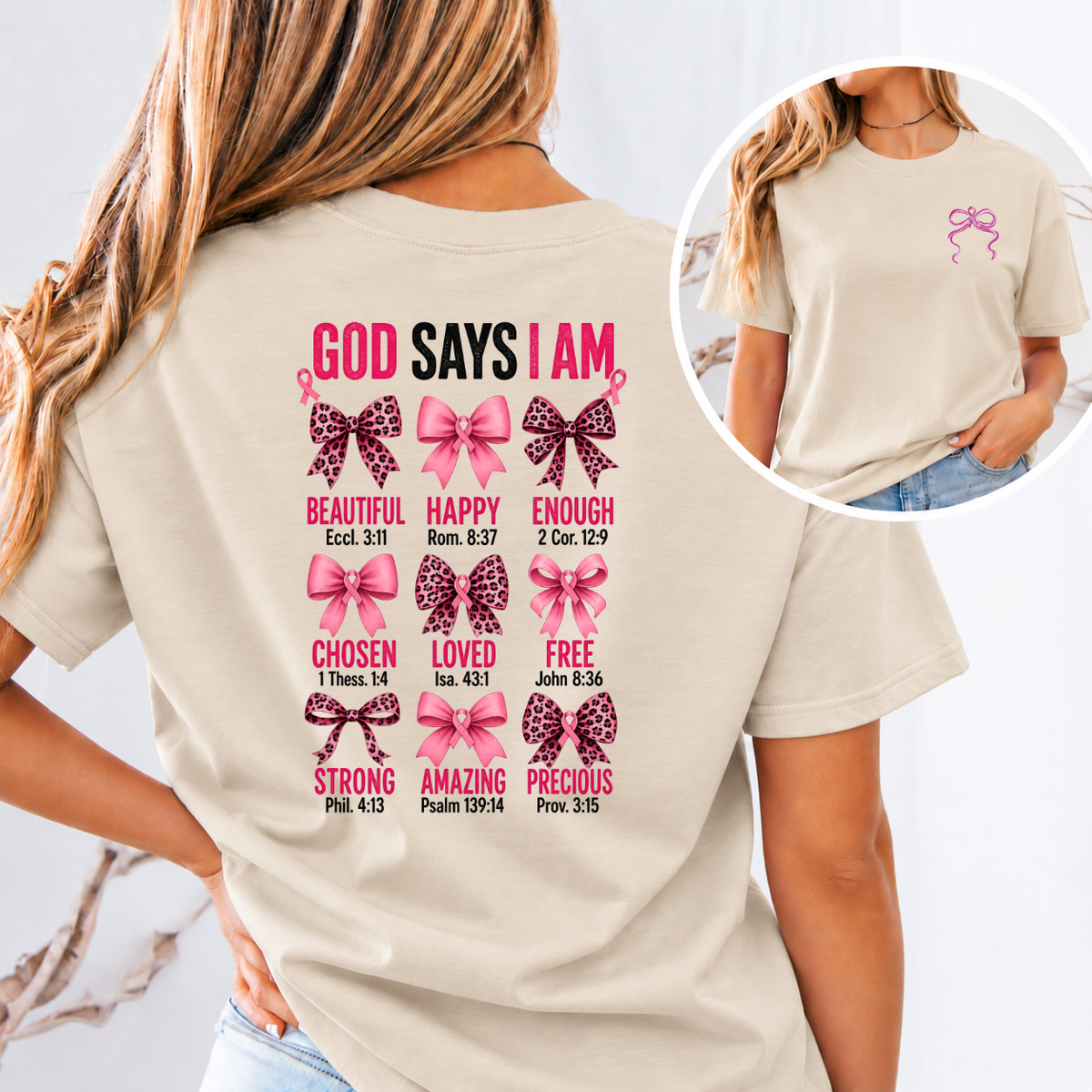 God Says I Am Breast Cancer Awareness T-Shirt & Sweatshirt