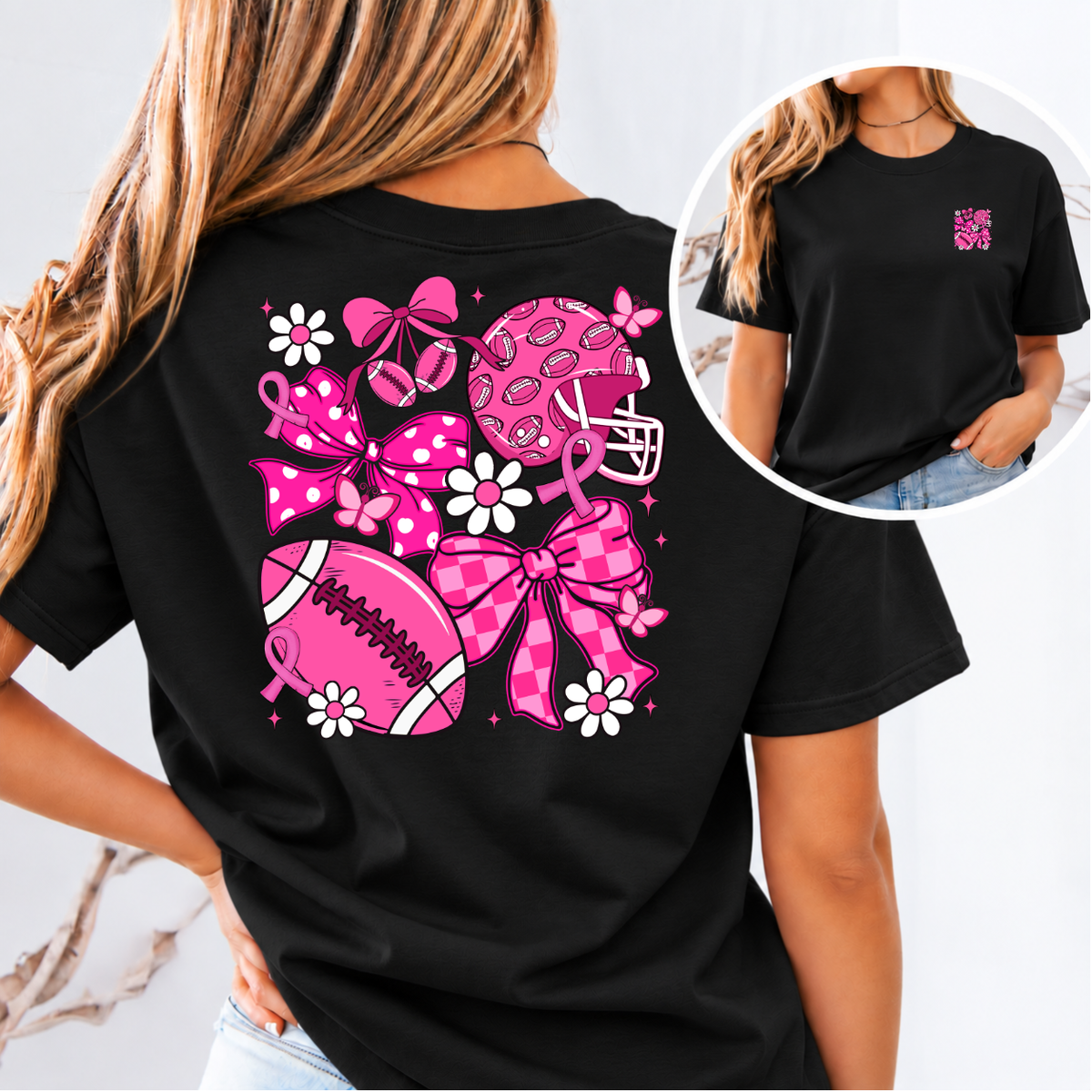Pink Out Football Breast Cancer Awareness T-Shirt & Sweatshirt