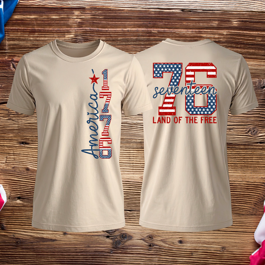 1776 Patriotic Graphic Tee | Land of the Free Shirt