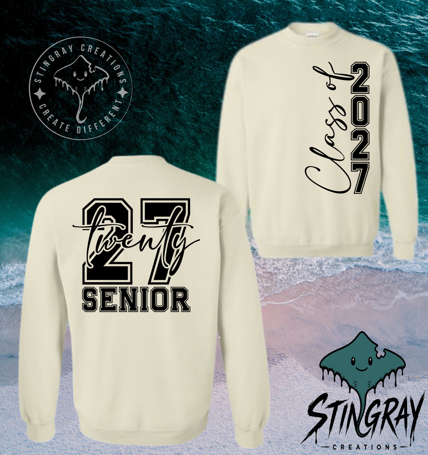 Twenty Seven Senior 2027 T Shirt & Crewneck Sweatshirt | Class of 2027 Apparel