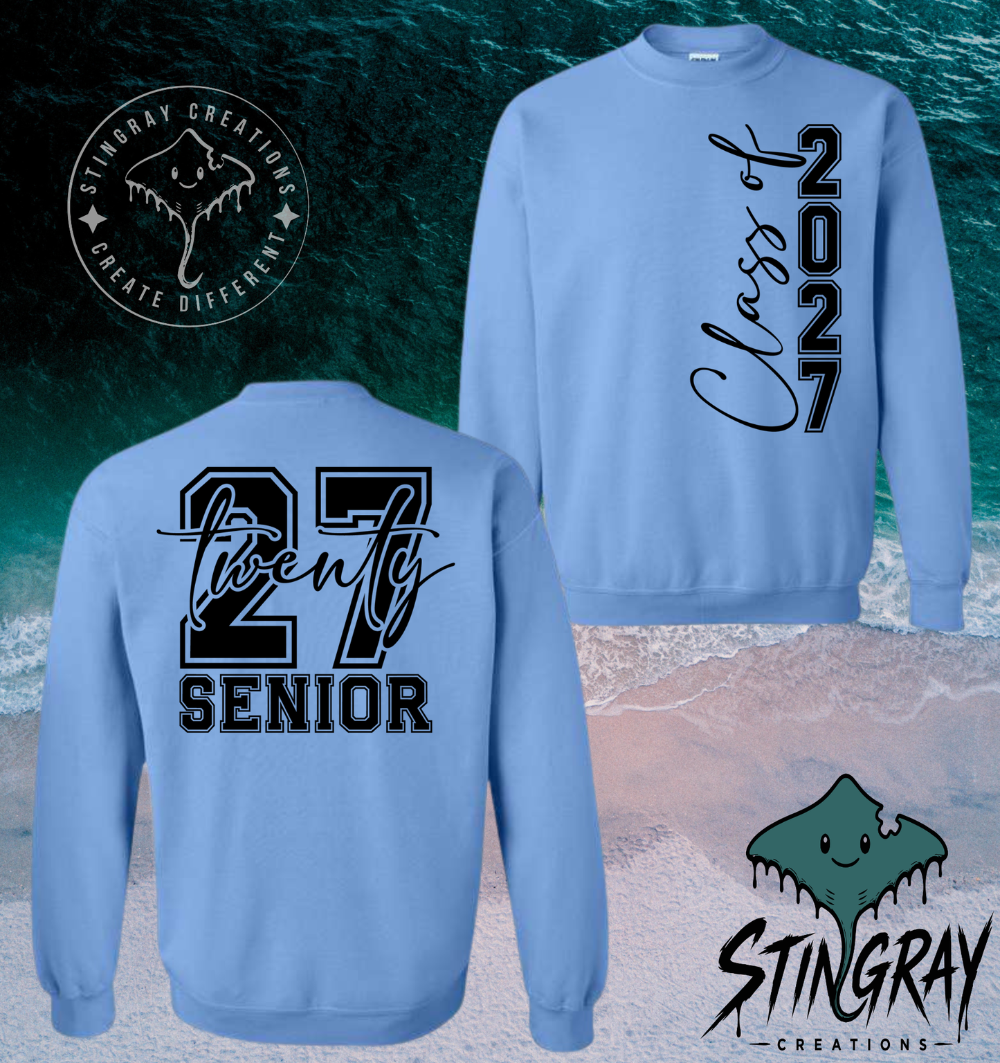 Twenty Seven Senior 2027 T Shirt & Crewneck Sweatshirt | Class of 2027 Apparel