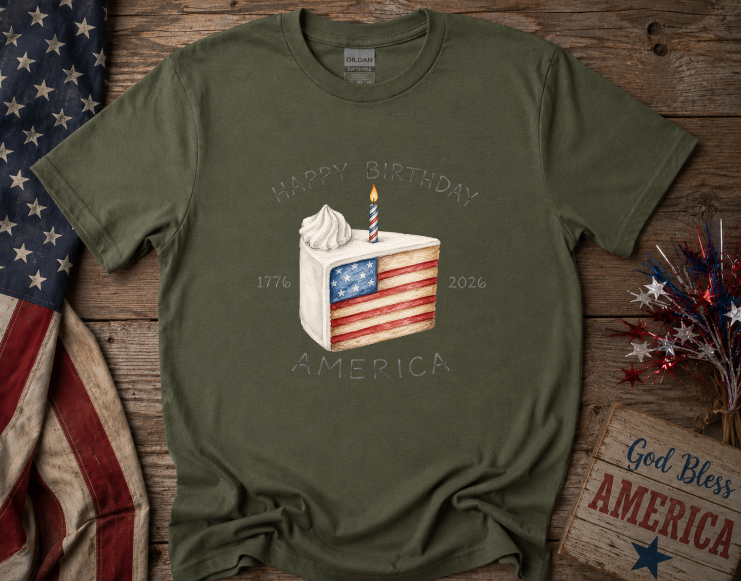 Happy Birthday America 1776-2026 Patriotic Fourth of July Shirt | USA Birthday Tee