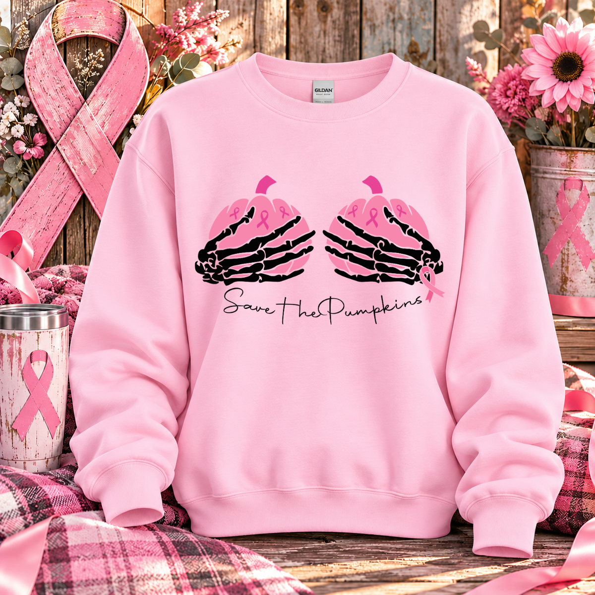 Save the Pumpkins Breast Cancer Awareness T-Shirt & Sweatshirt