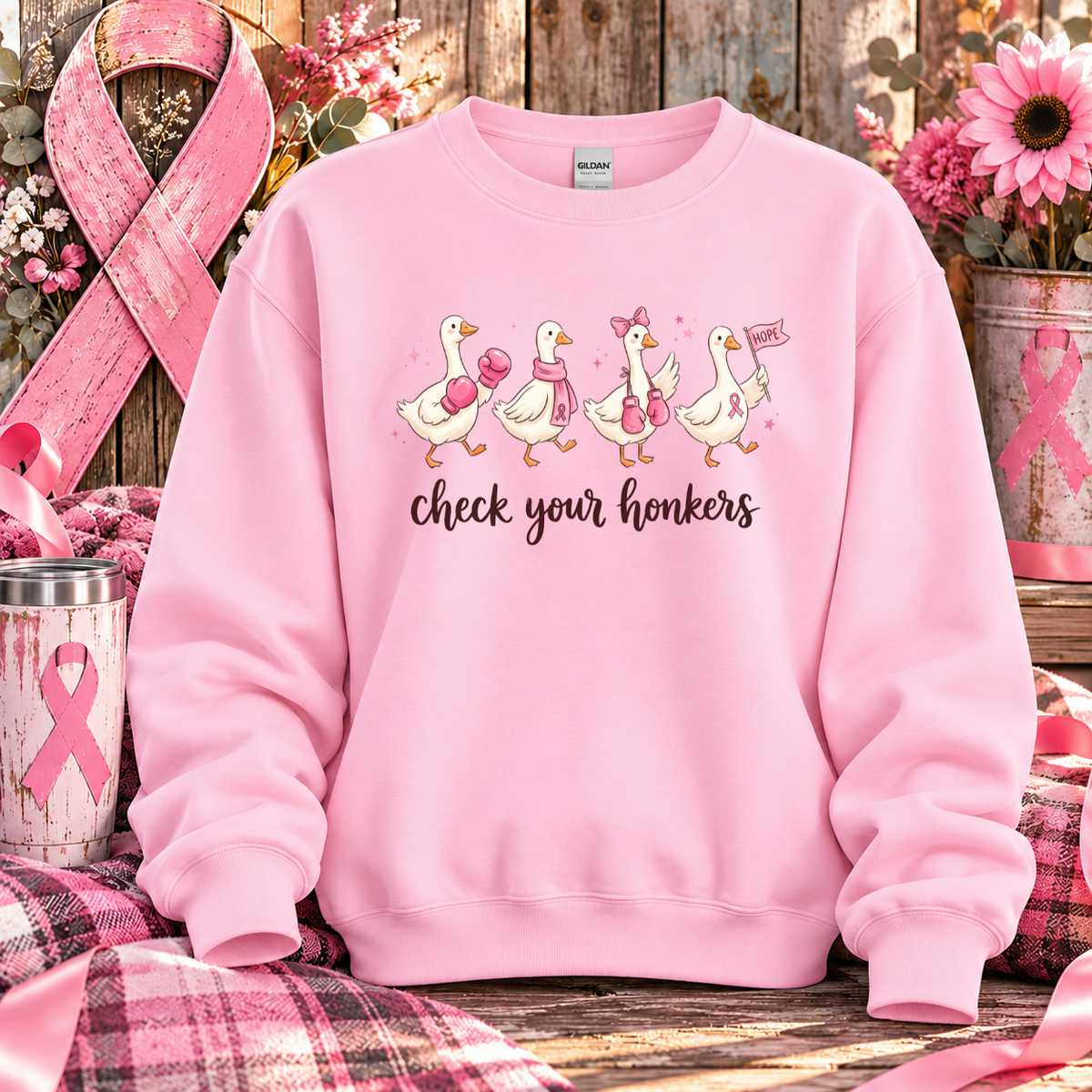 Check Your Honkers Breast Cancer Awareness T-Shirt & Sweatshirt