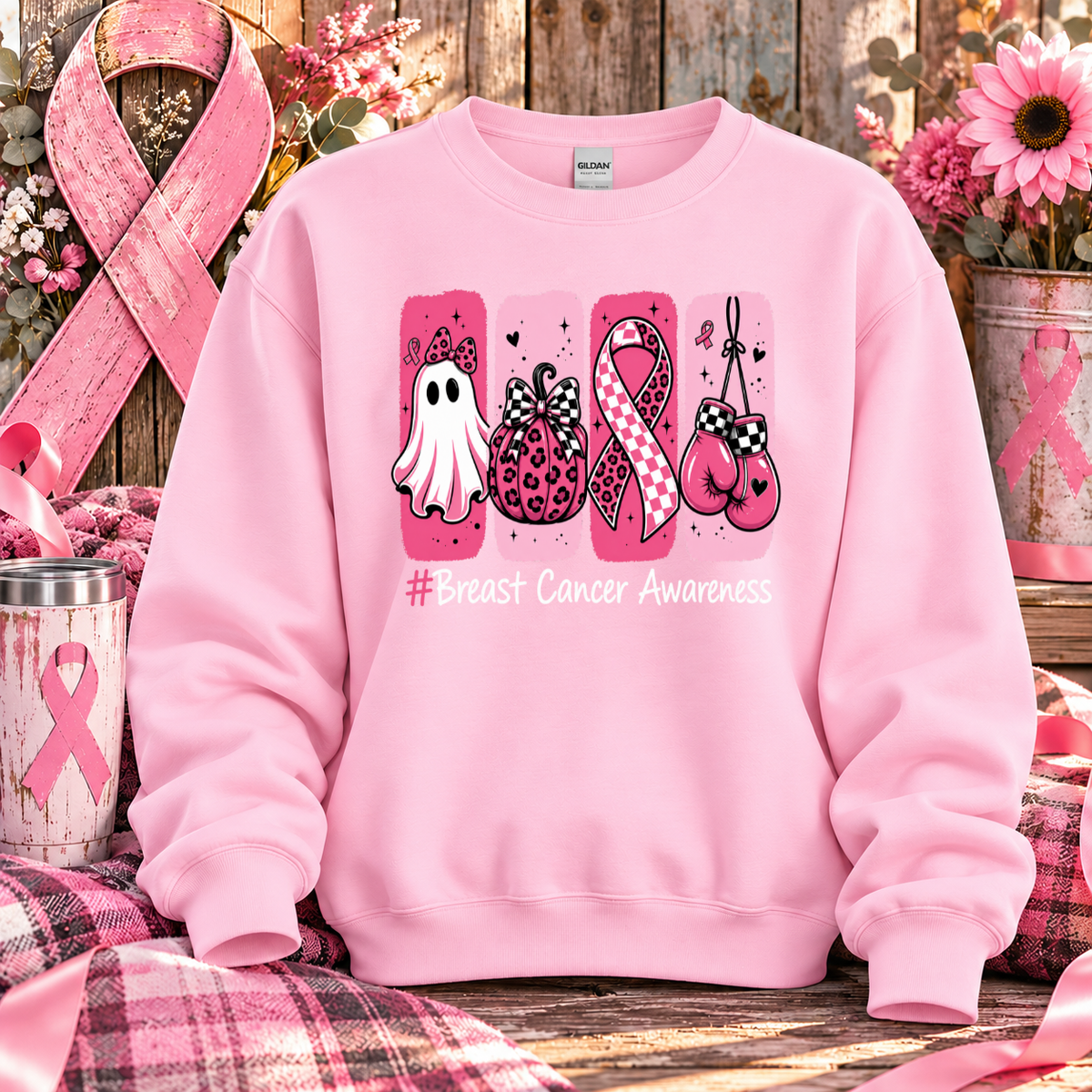 Spooky Strong Breast Cancer Awareness T-Shirt & Sweatshirt