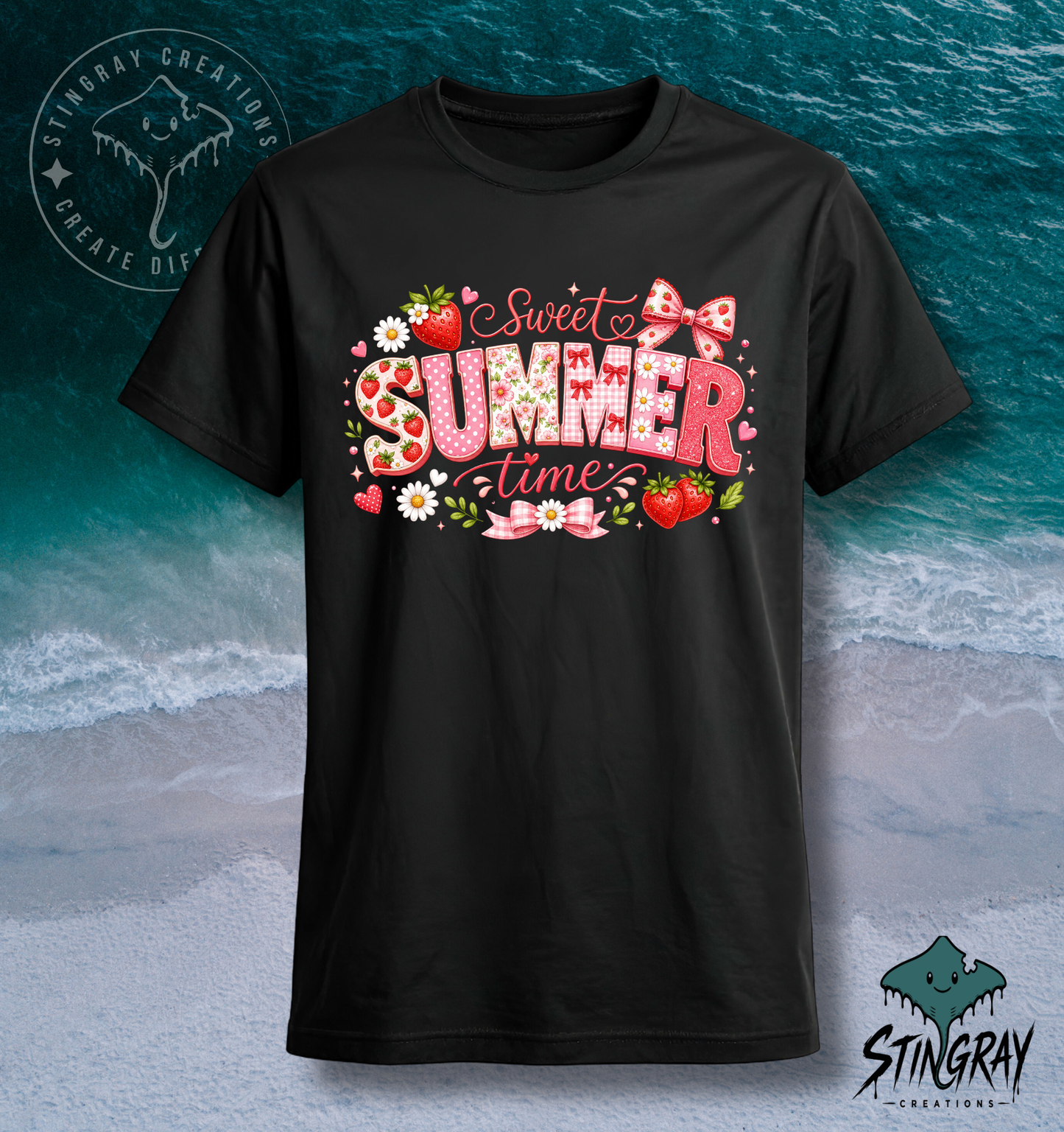 Sweet Summer Time Shirt | Strawberry Summer Graphic Tee | Cute Summer T Shirt