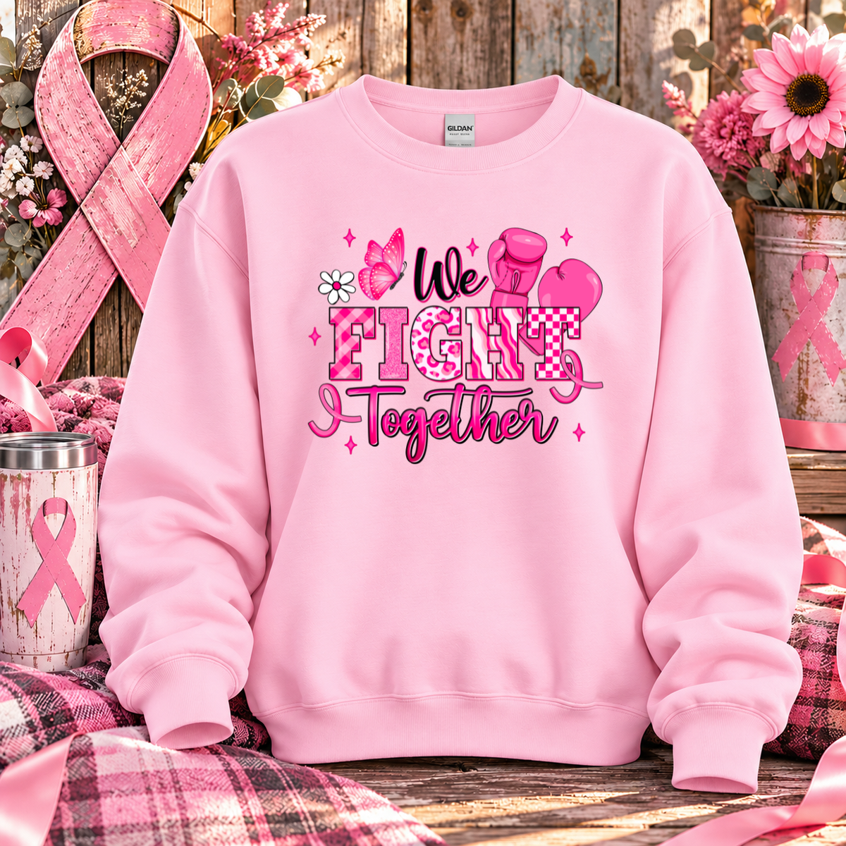 We Fight Together Breast Cancer Awareness T-Shirt & Sweatshirt
