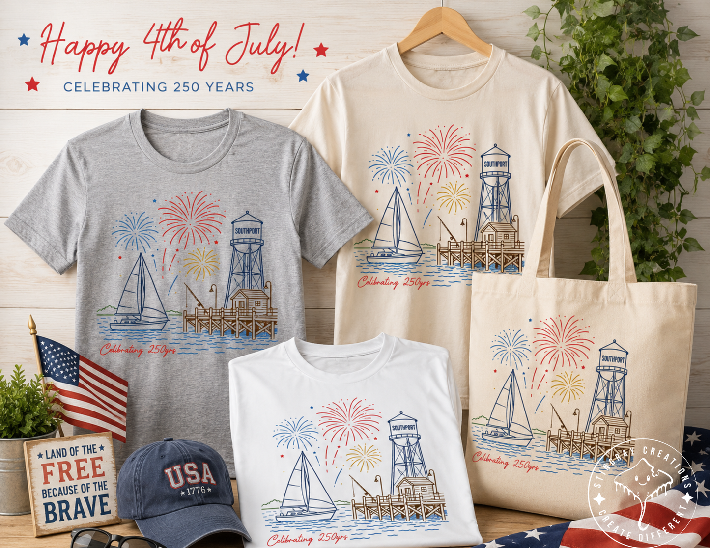 Southport 4th of July Shirt | Patriotic Coastal Graphic Tee