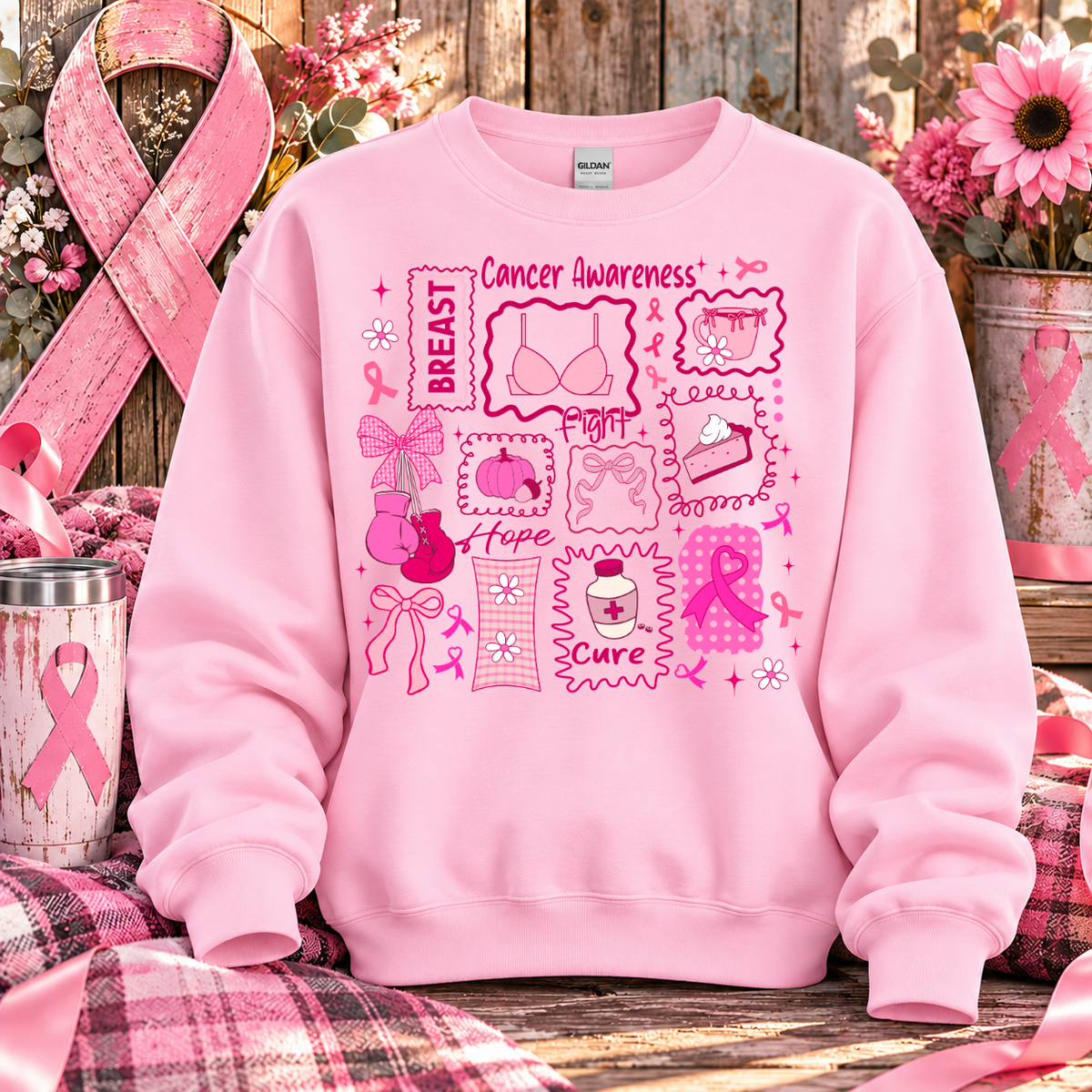Breast Cancer Awareness Collage T-Shirt & Sweatshirt