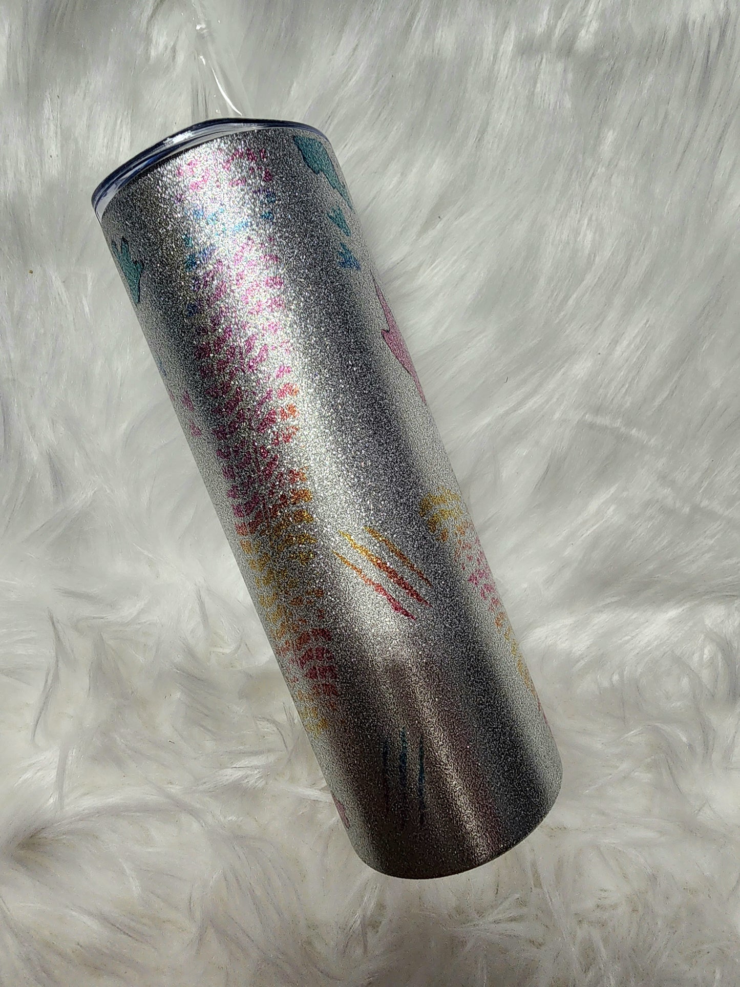 Jurassic Jeep Glitter Tumbler