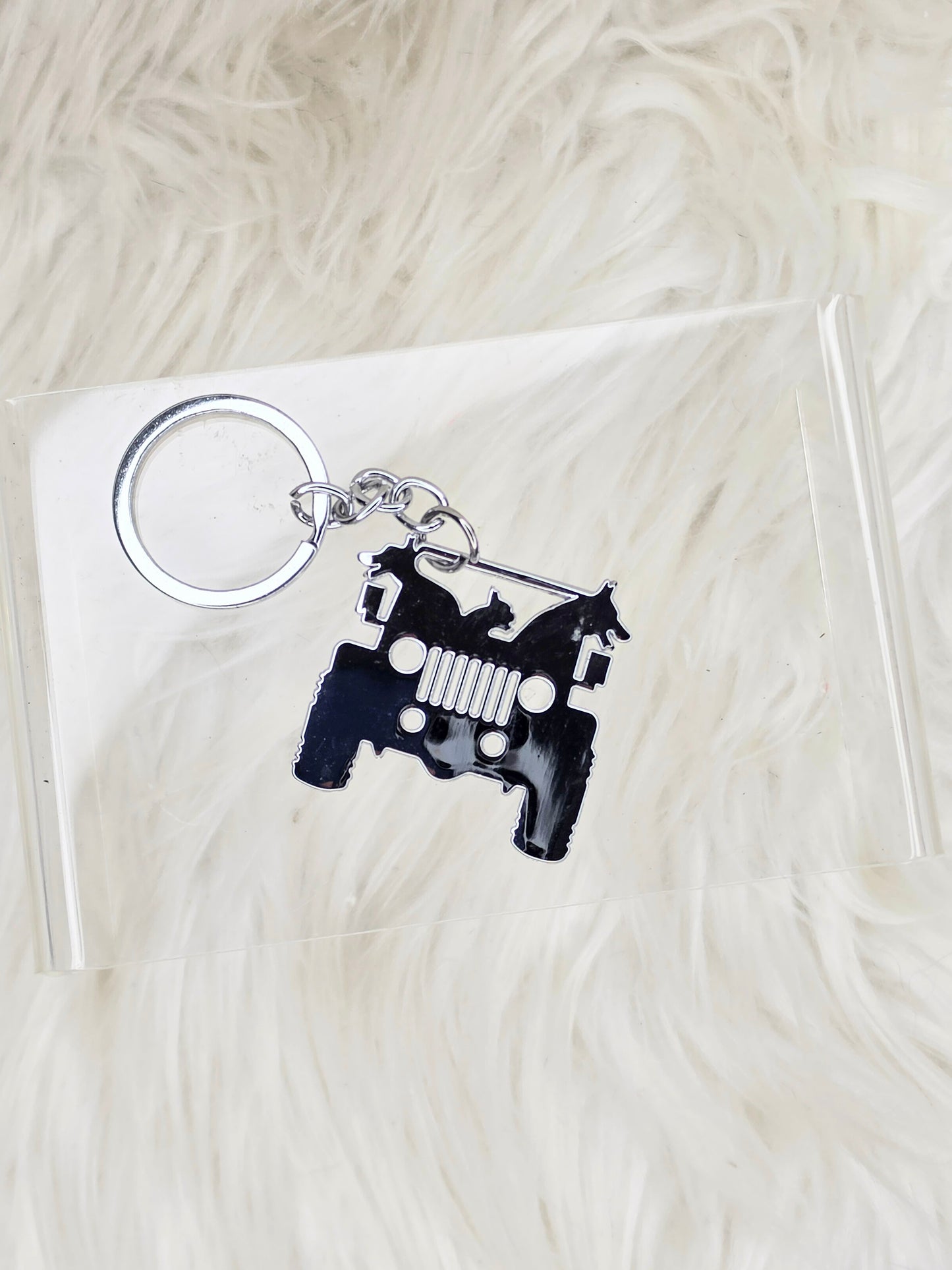 Jeep Front View Metal Keychain | Off Road Jeep Lover Keychain Accessory
