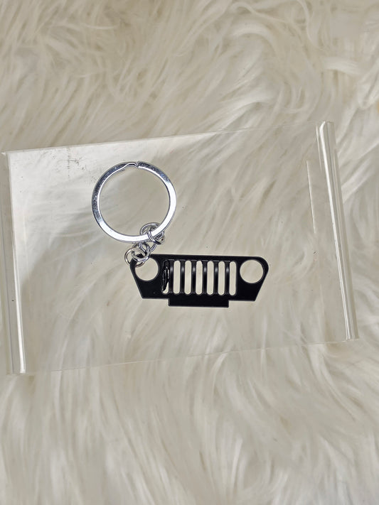 Jeep Grill Metal Keychain | Off Road Vehicle Key Ring Gift for Jeep Lovers
