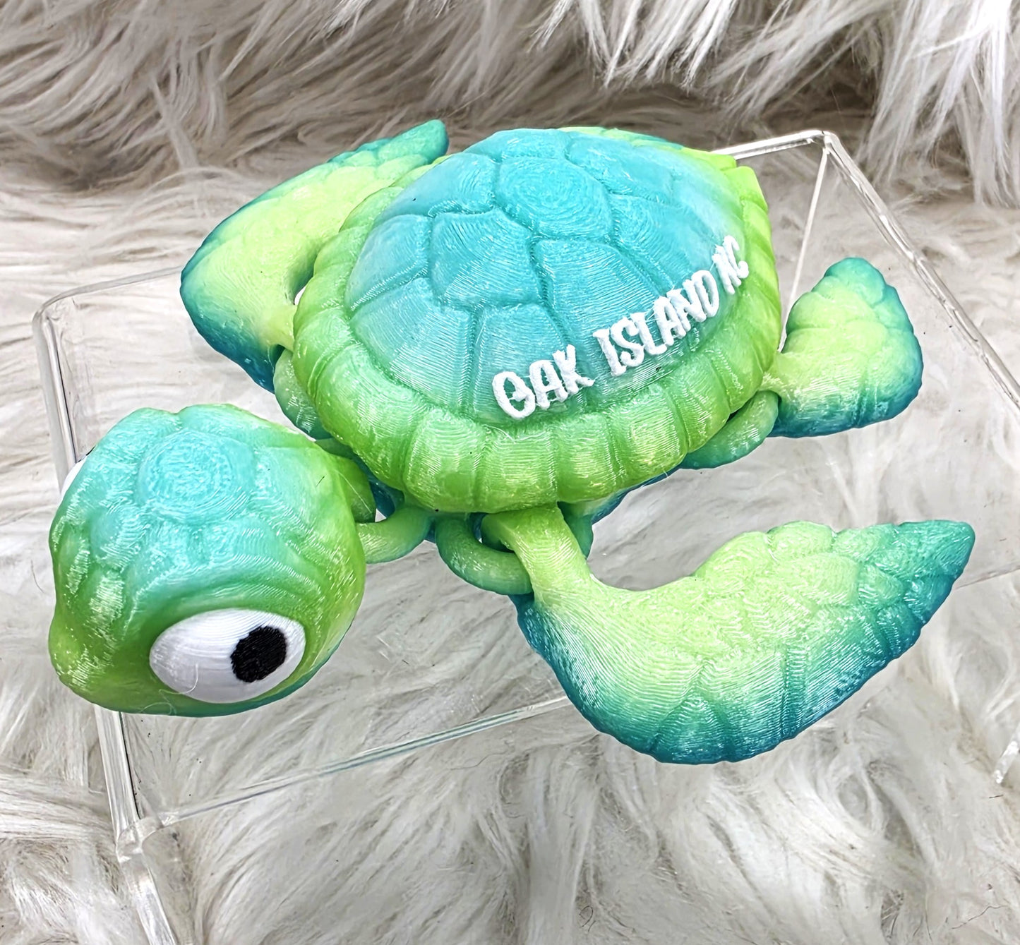 3D Printed Oak Island NC Sea Turtle Articulated Fidget Toy | Coastal Turtle Collectible