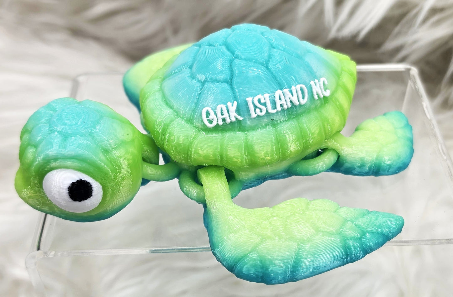 3D Printed Oak Island NC Sea Turtle Articulated Fidget Toy | Coastal Turtle Collectible