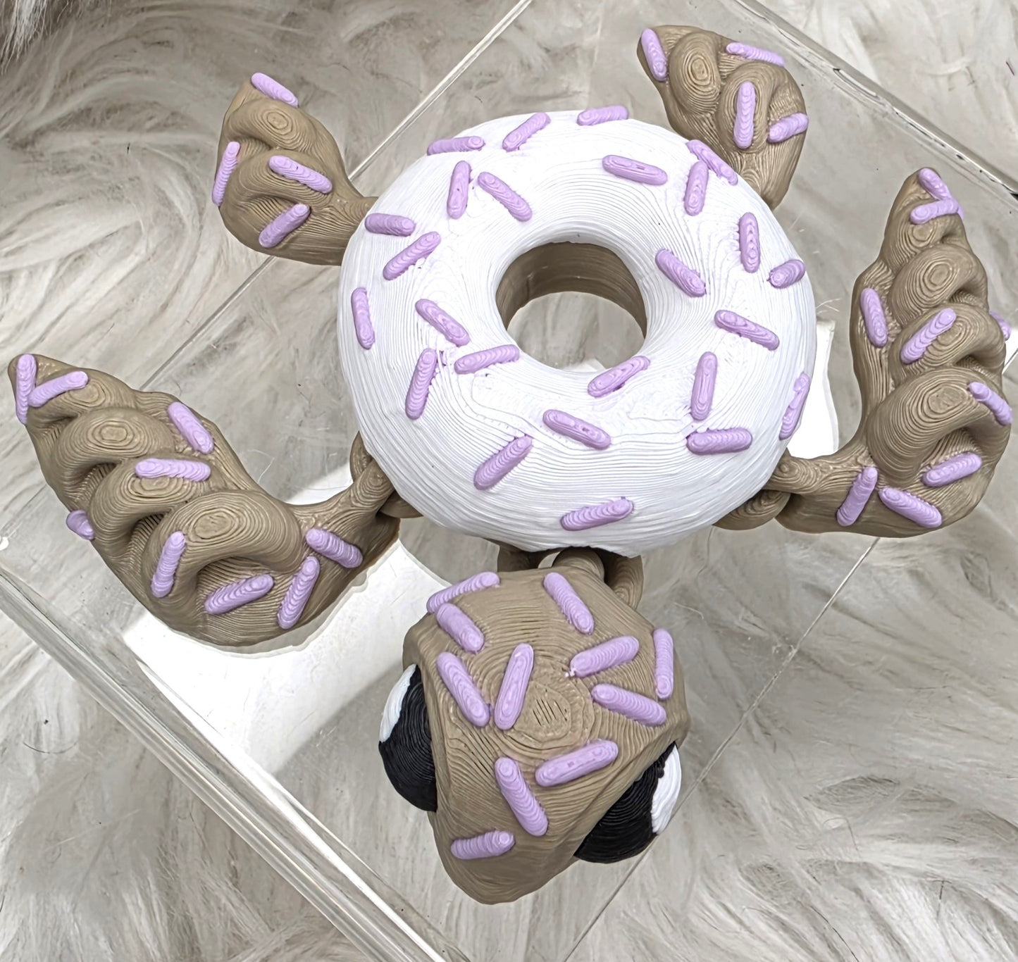 3D Printed Donut Turtle Articulated Fidget Toy with Sprinkles | Cute Turtle Collectible