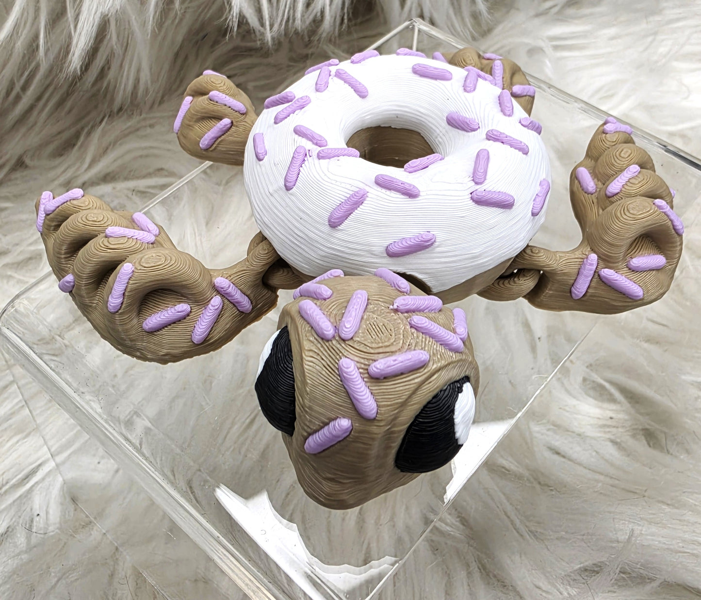 3D Printed Donut Turtle Articulated Fidget Toy with Sprinkles | Cute Turtle Collectible