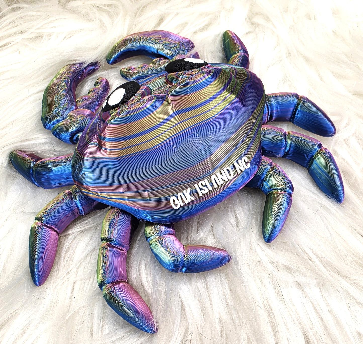 3D Printed Oak Island NC Crab Articulated Fidget Toy | Coastal Crab Collectible