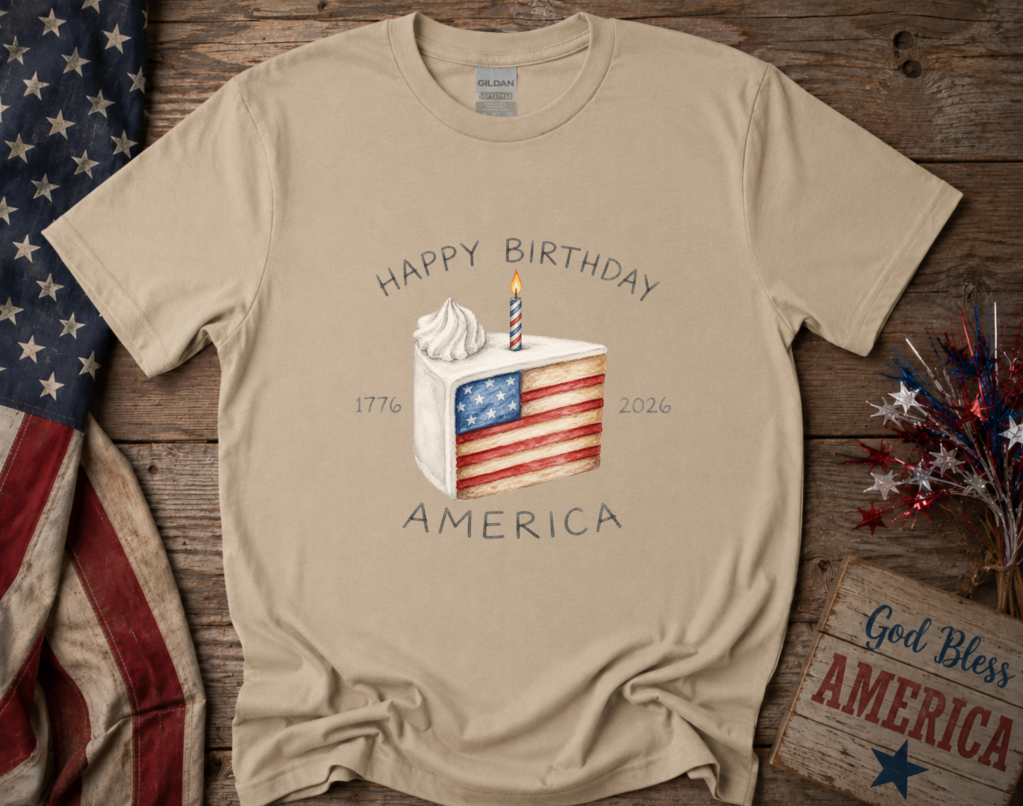 Happy Birthday America 1776-2026 Patriotic Fourth of July Shirt | USA Birthday Tee
