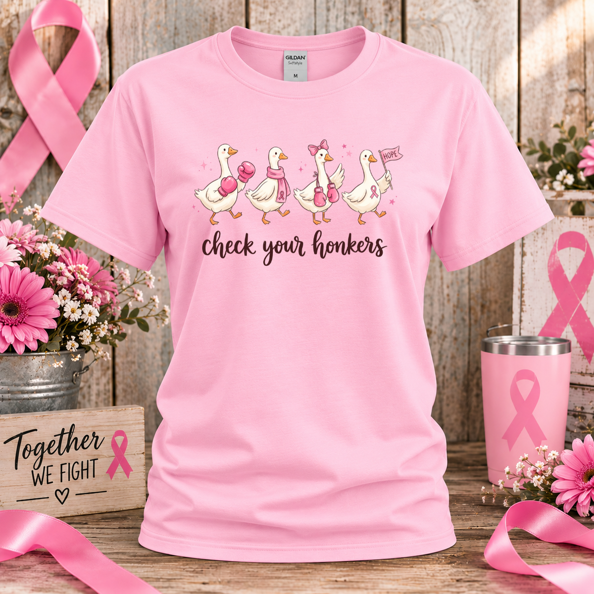 Check Your Honkers Breast Cancer Awareness T-Shirt & Sweatshirt