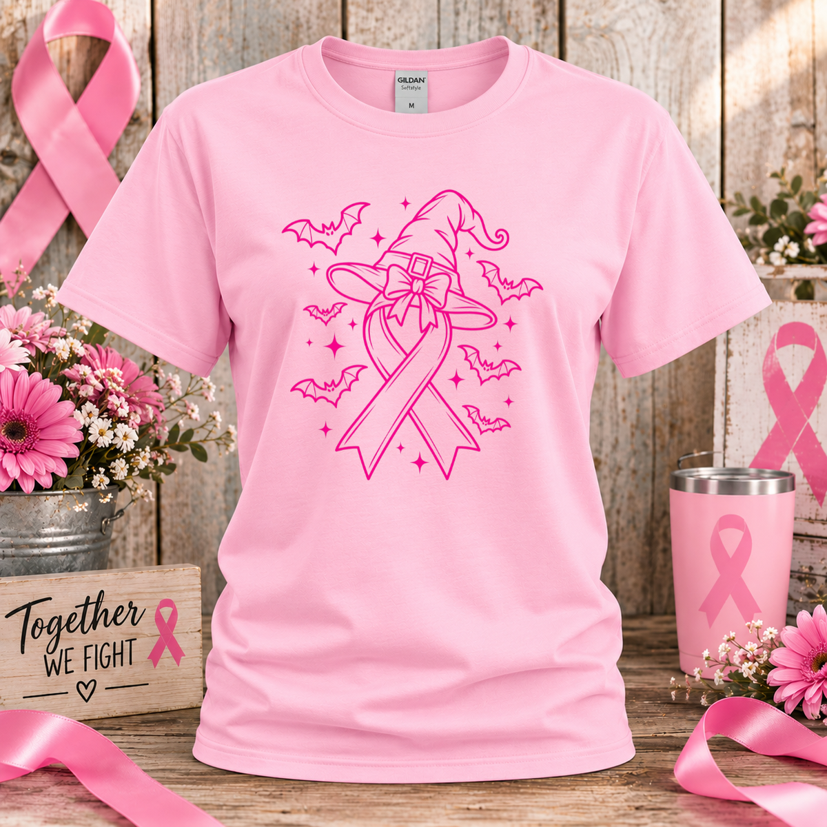 Pink Witch Breast Cancer Awareness T-Shirt & Sweatshirt