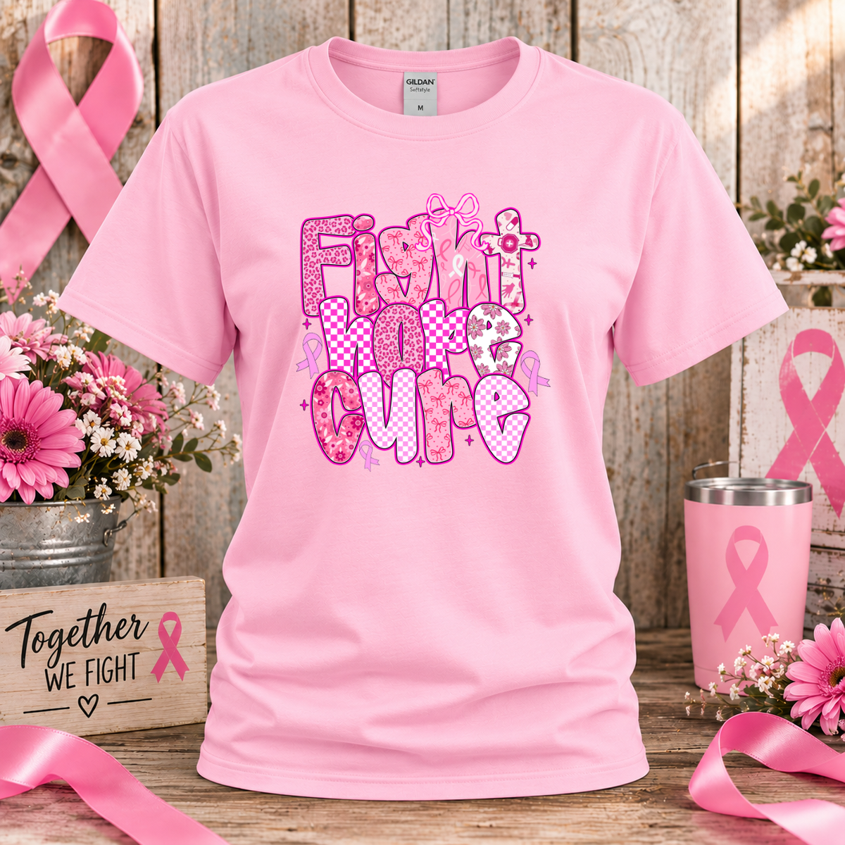 Fight Hope Cure Breast Cancer Awareness T-Shirt & Sweatshirt