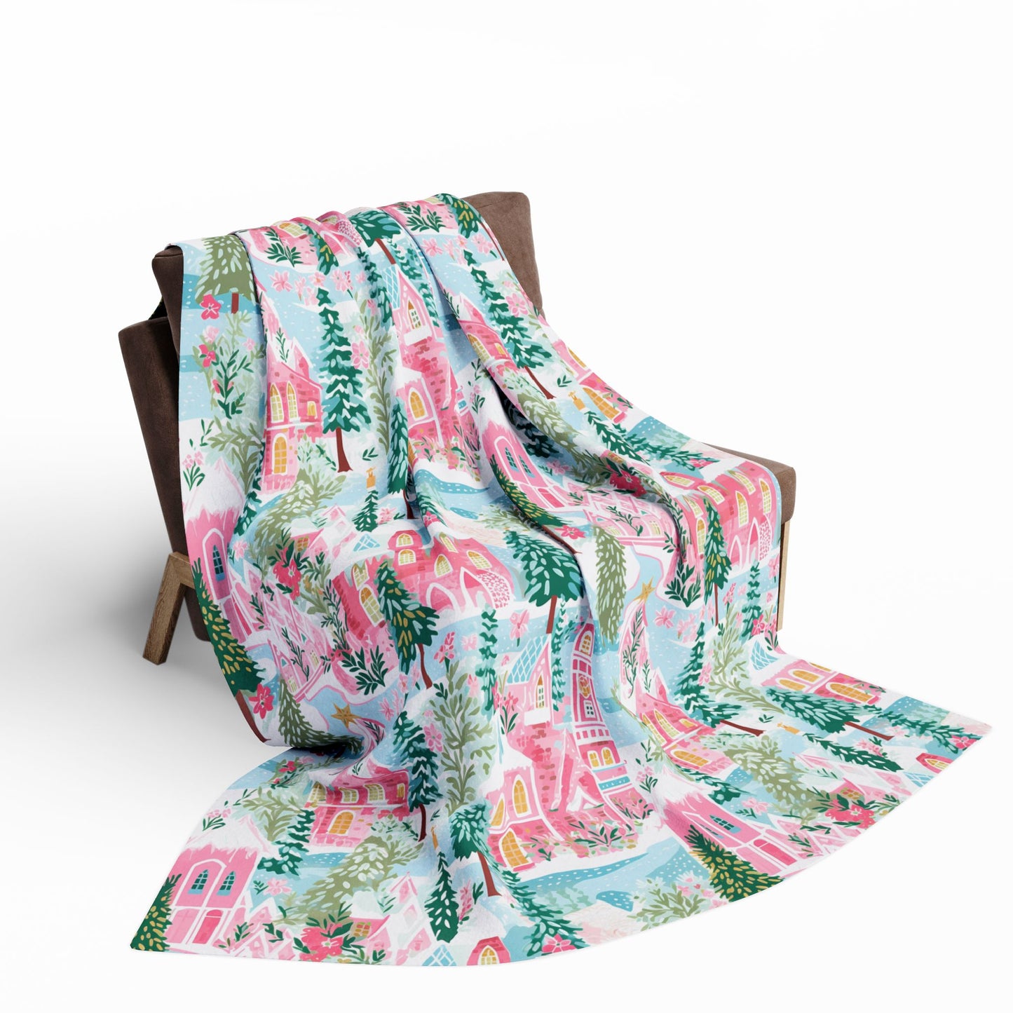 Snowy Pink Palaces Blanket