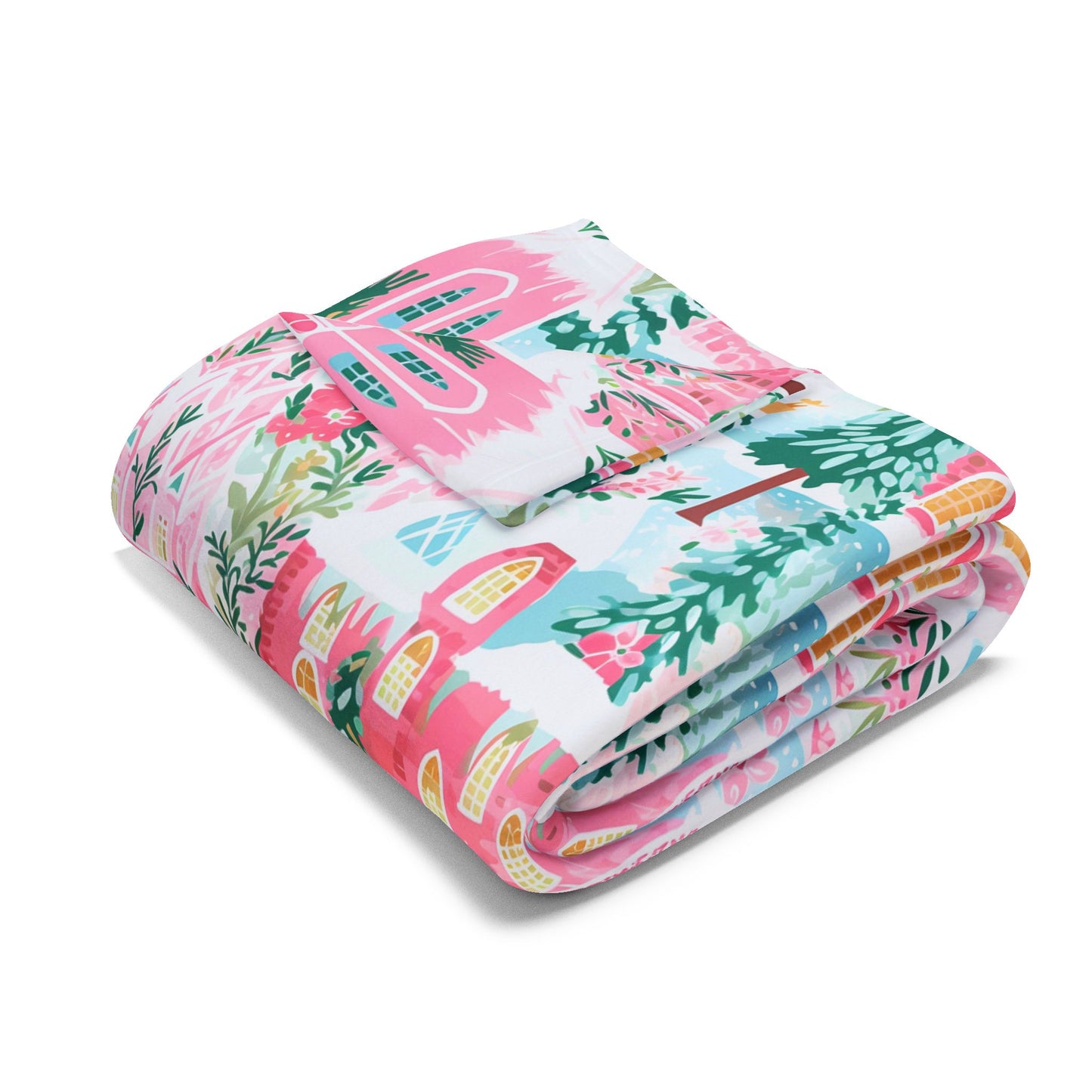 Snowy Pink Palaces Blanket