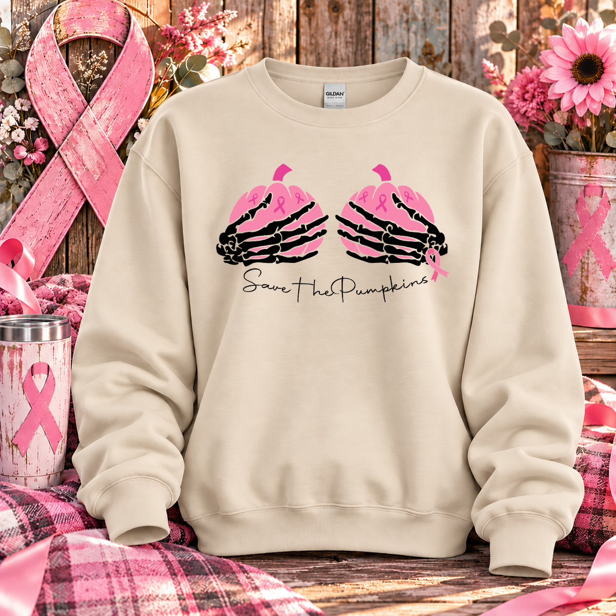 Save the Pumpkins Breast Cancer Awareness T-Shirt & Sweatshirt
