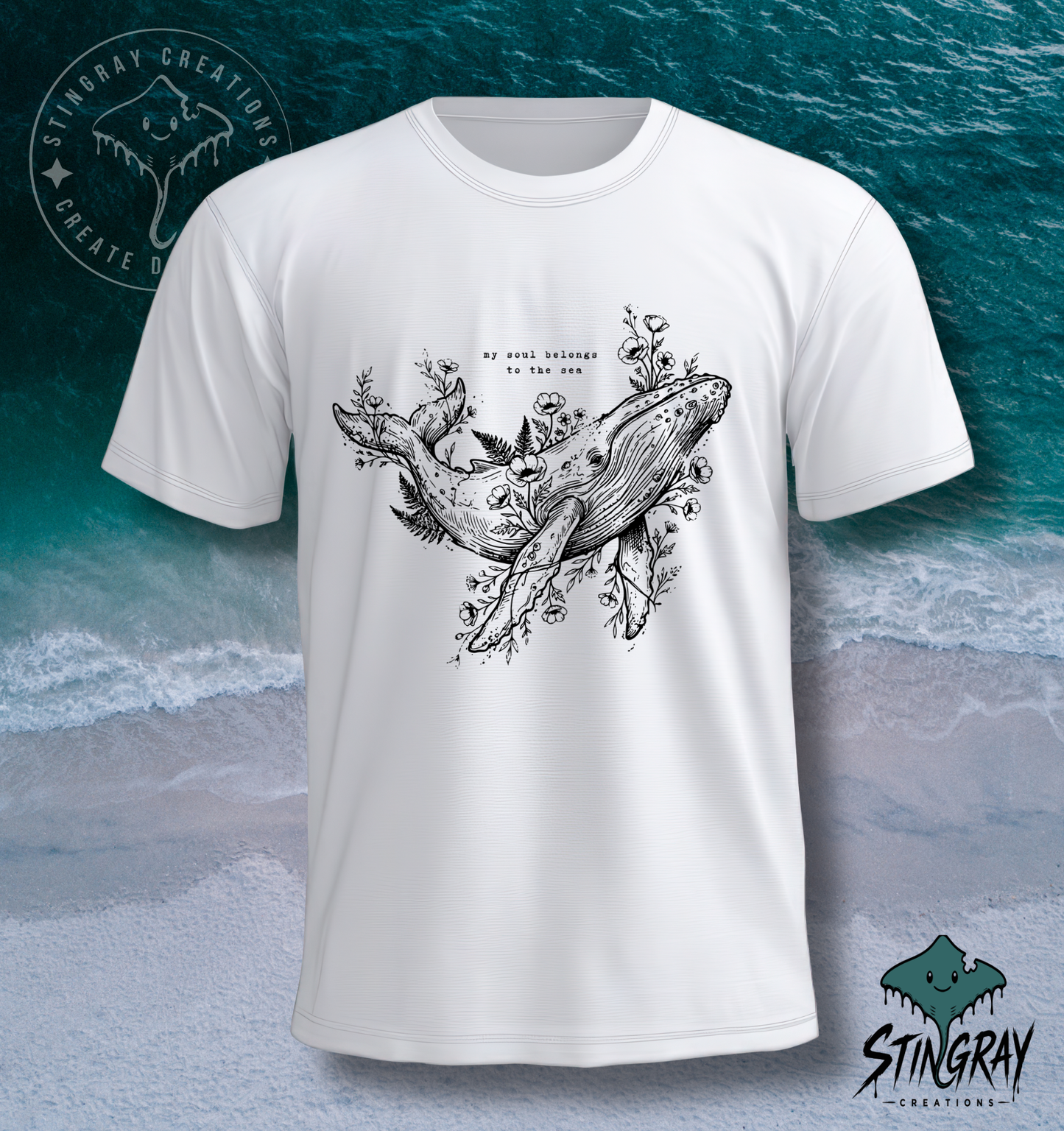 My Soul Belongs to the Sea Whale T Shirt | Ocean Lover Graphic Tee | Coastal Nature Shirt | Marine Life Apparel