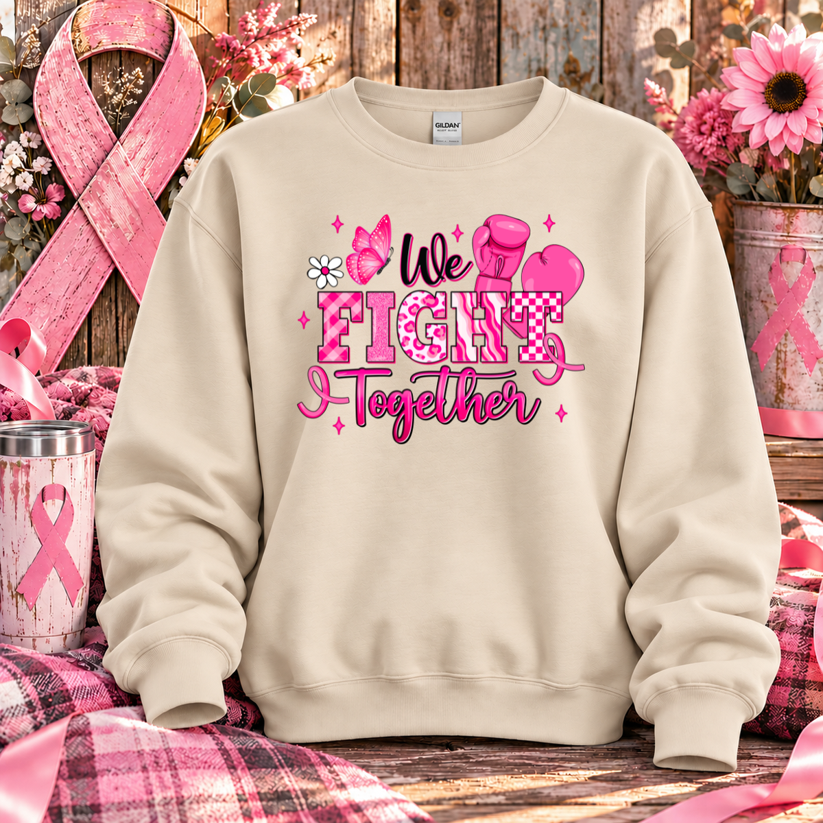 We Fight Together Breast Cancer Awareness T-Shirt & Sweatshirt