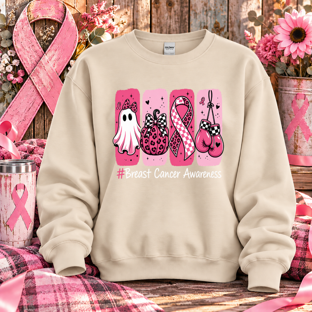 Spooky Strong Breast Cancer Awareness T-Shirt & Sweatshirt