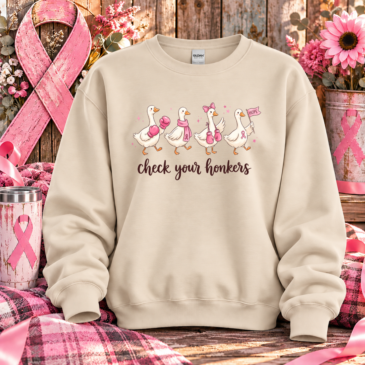 Check Your Honkers Breast Cancer Awareness T-Shirt & Sweatshirt