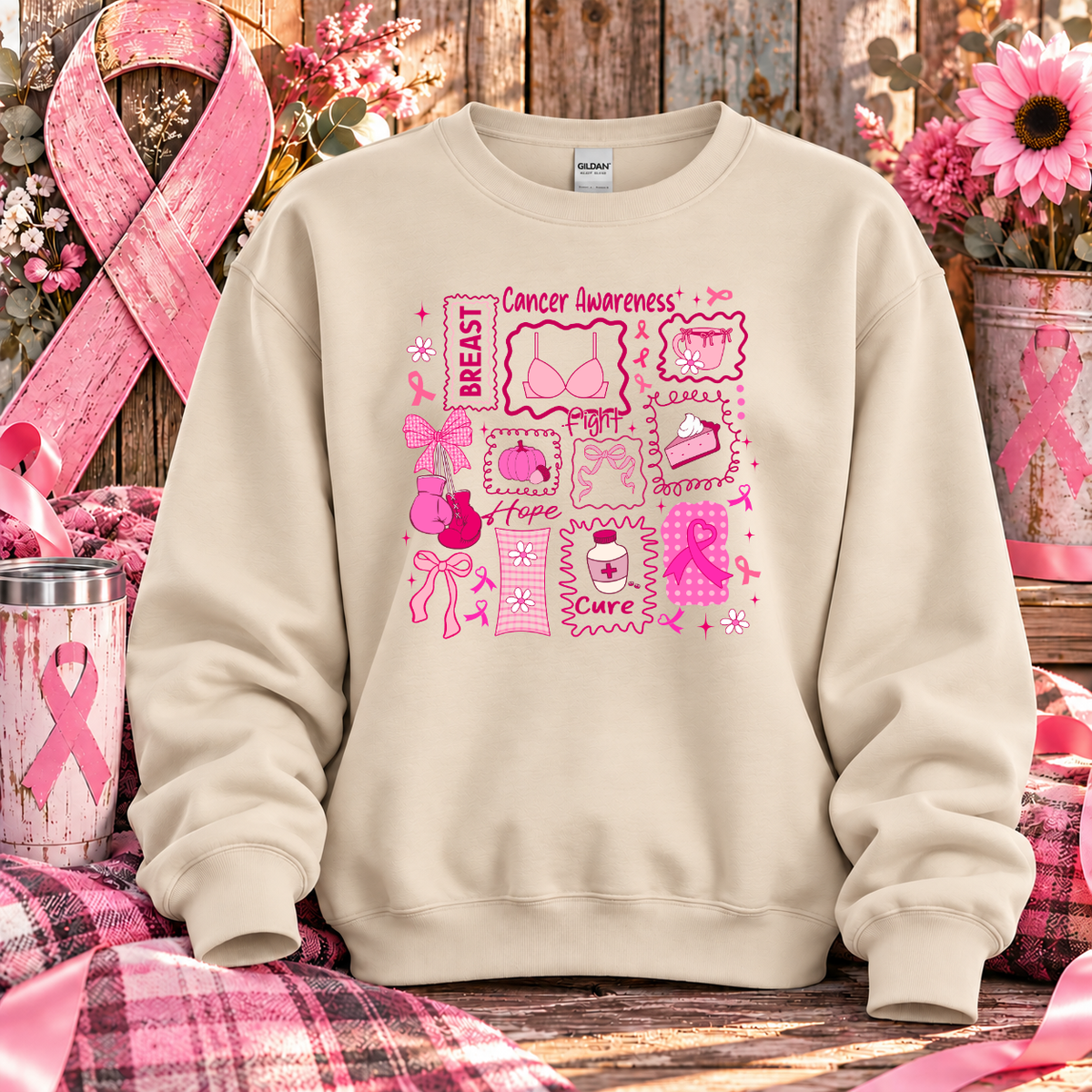 Breast Cancer Awareness Collage T-Shirt & Sweatshirt