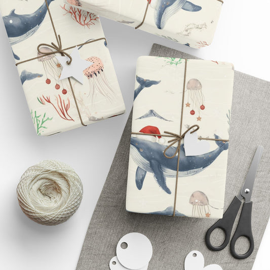 Whimsical Christmas Whale (Wrapping Papper)
