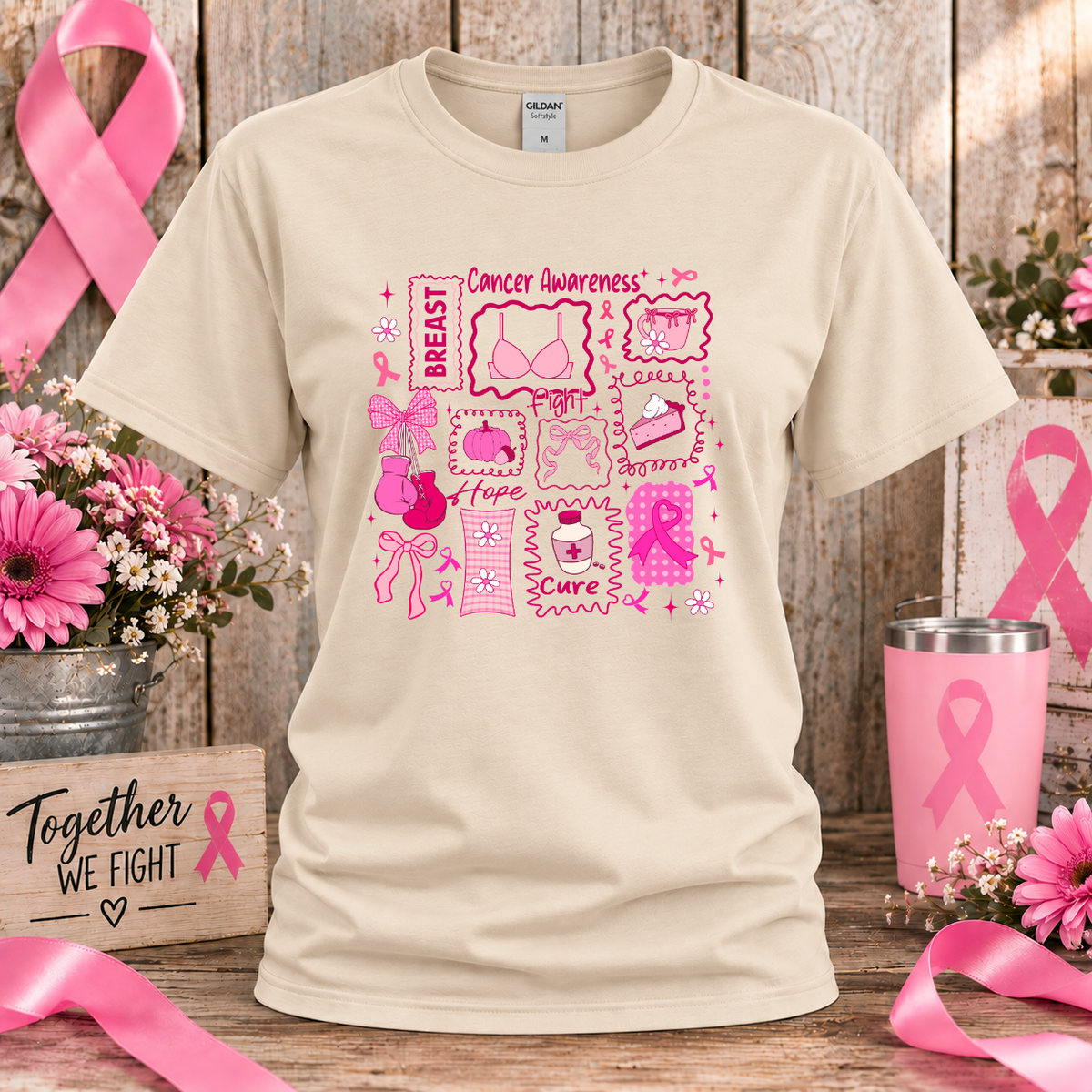 Breast Cancer Awareness Collage T-Shirt & Sweatshirt