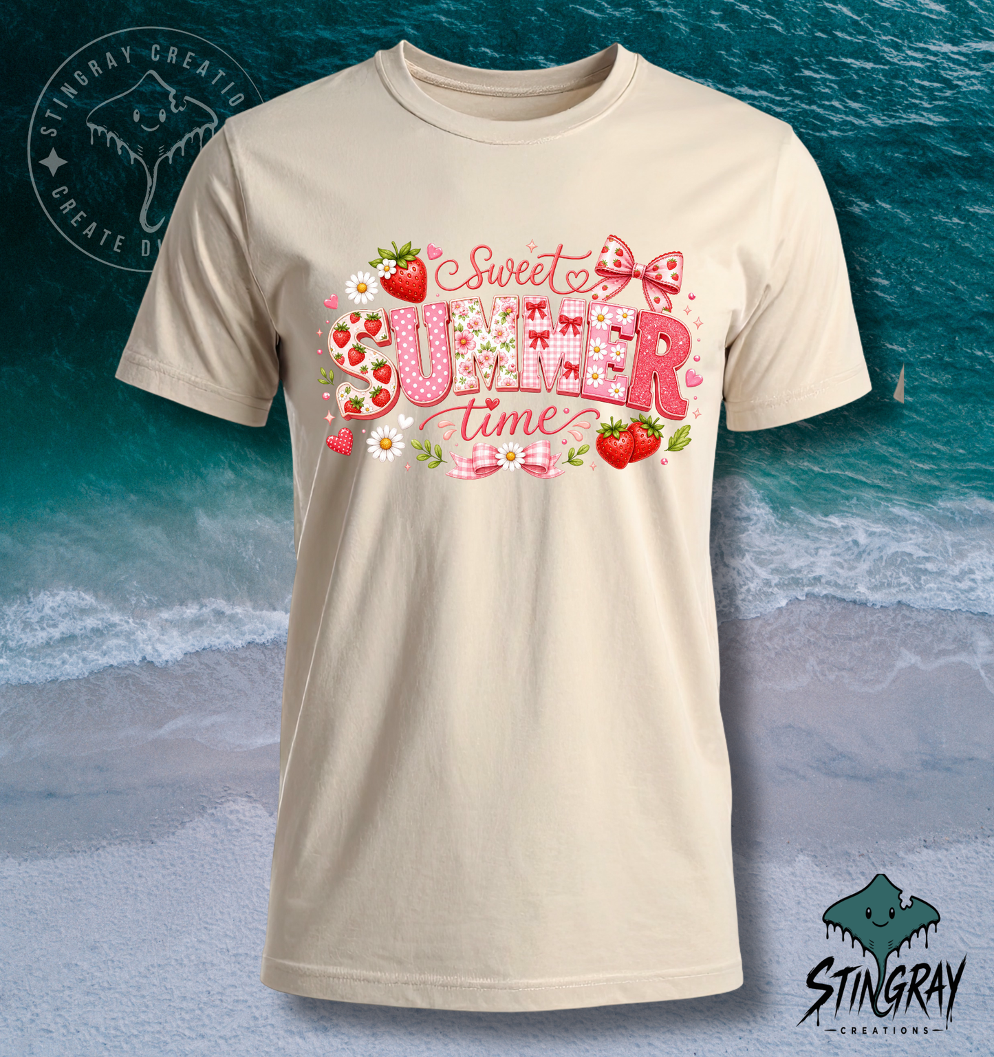 Sweet Summer Time Shirt | Strawberry Summer Graphic Tee | Cute Summer T Shirt