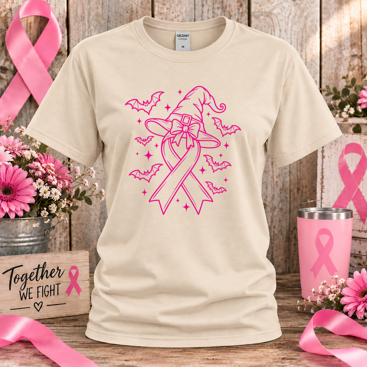 Pink Witch Breast Cancer Awareness T-Shirt & Sweatshirt