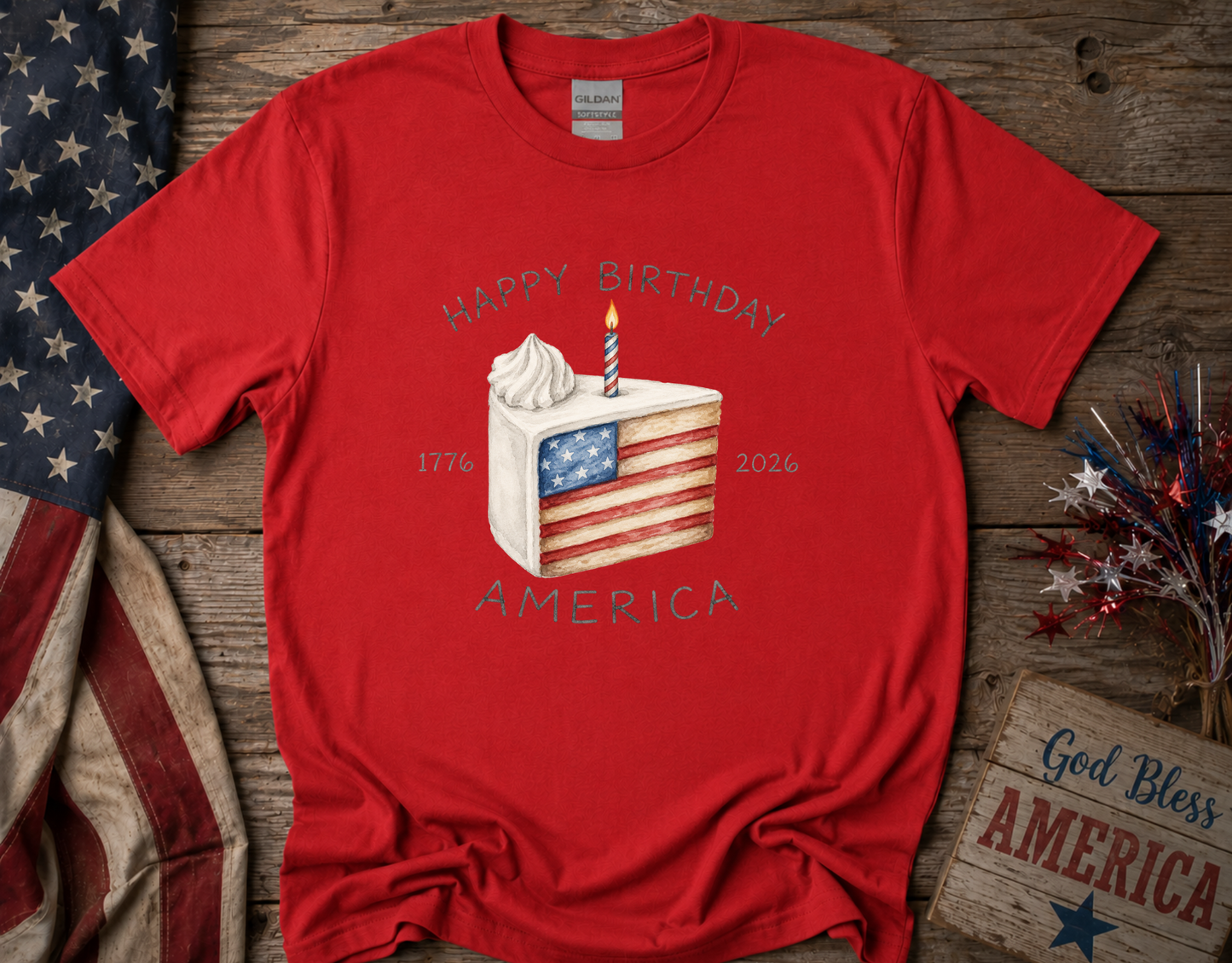 Happy Birthday America 1776-2026 Patriotic Fourth of July Shirt | USA Birthday Tee