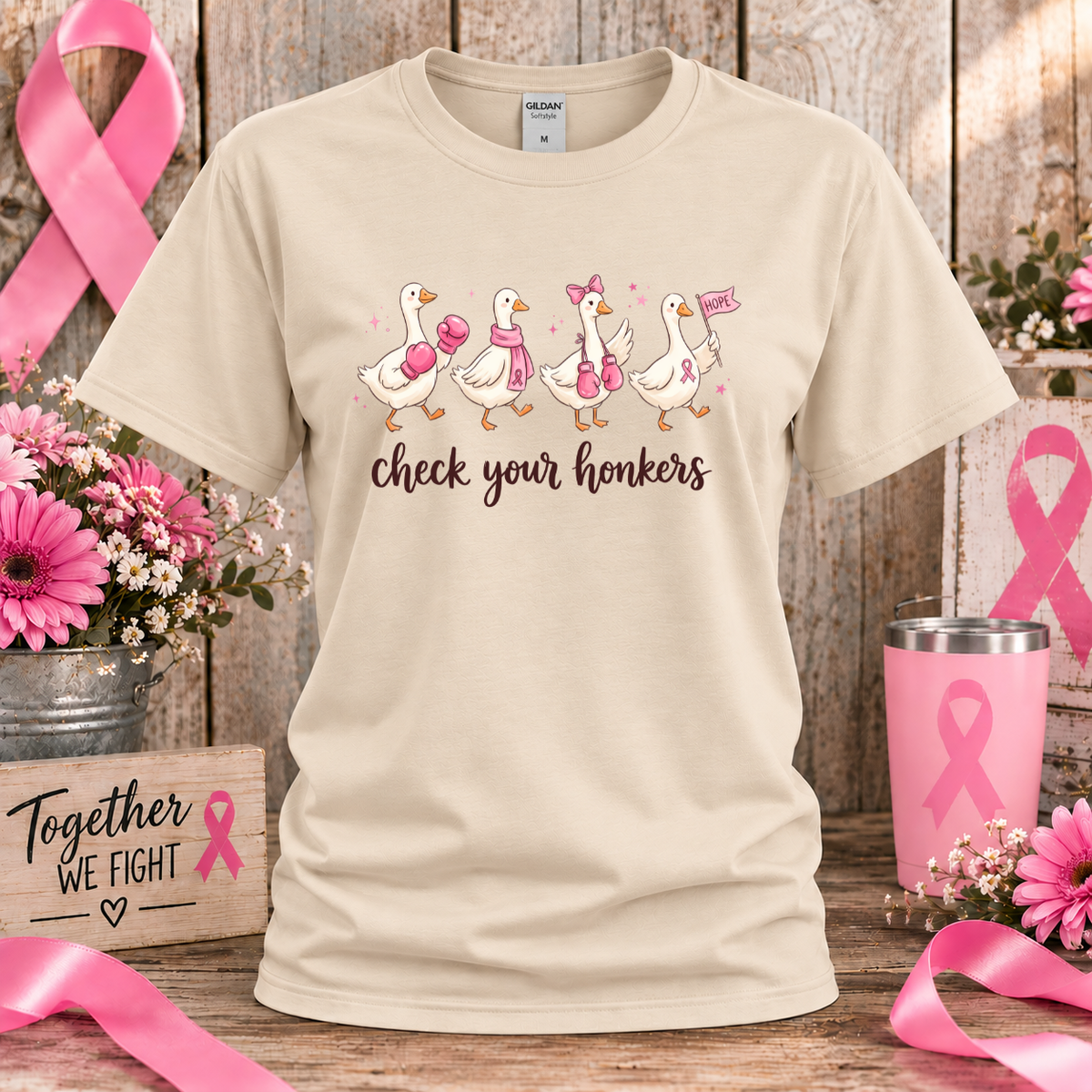 Check Your Honkers Breast Cancer Awareness T-Shirt & Sweatshirt