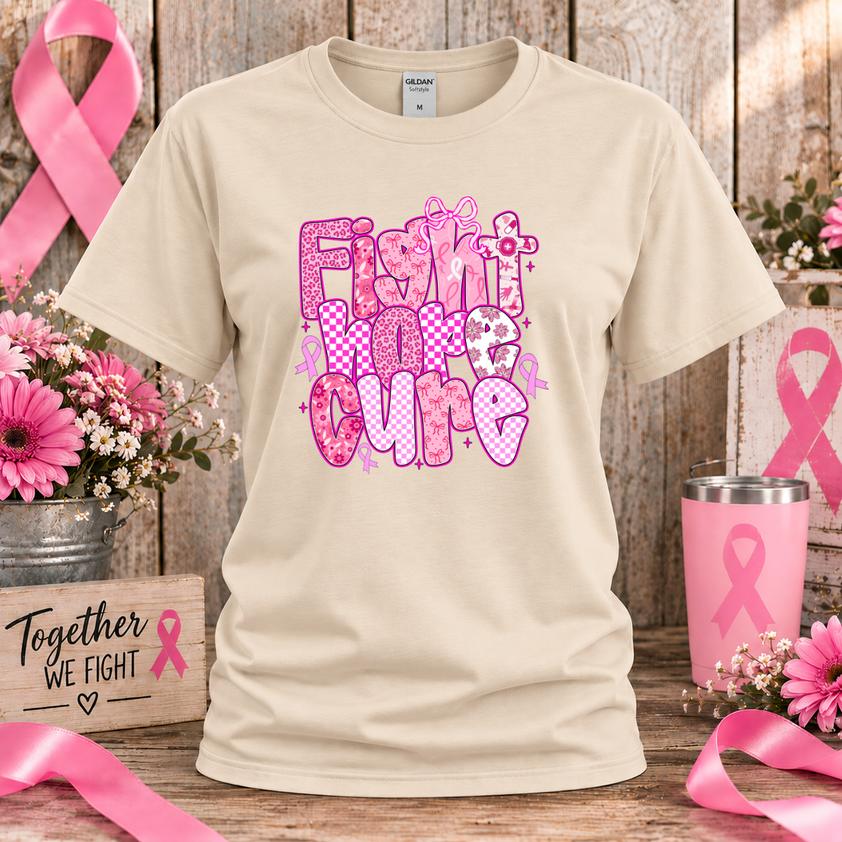 Fight Hope Cure Breast Cancer Awareness T-Shirt & Sweatshirt