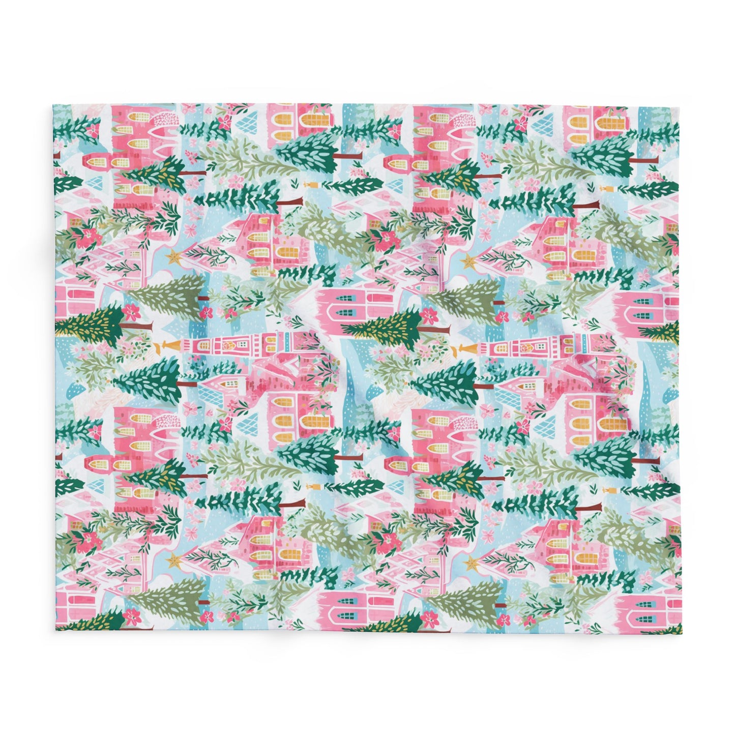 Snowy Pink Palaces Blanket